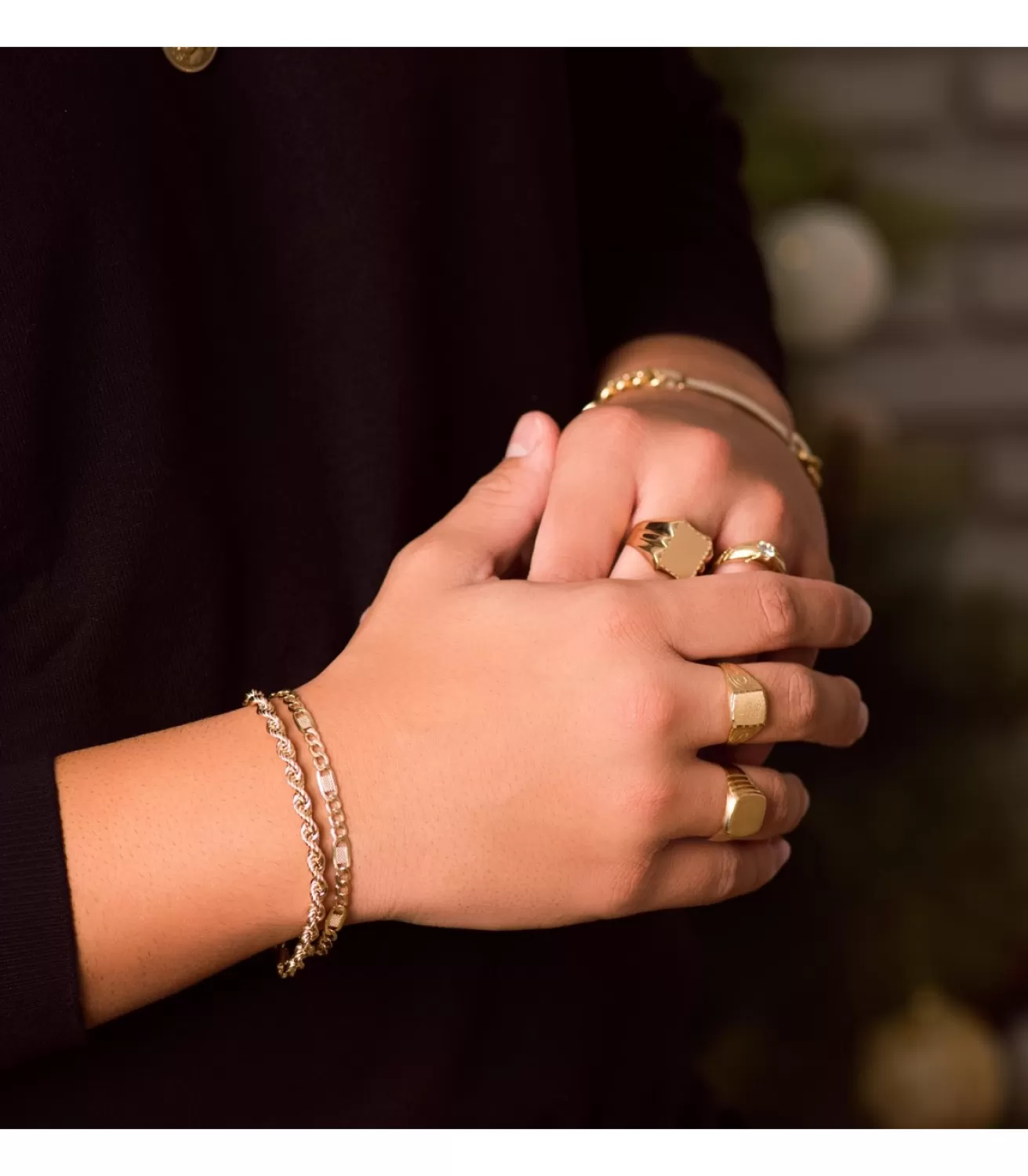 Pulsera 3X1 Tallada Oro Amarillo 18K 19 Cm<Alda Joyeros Shop