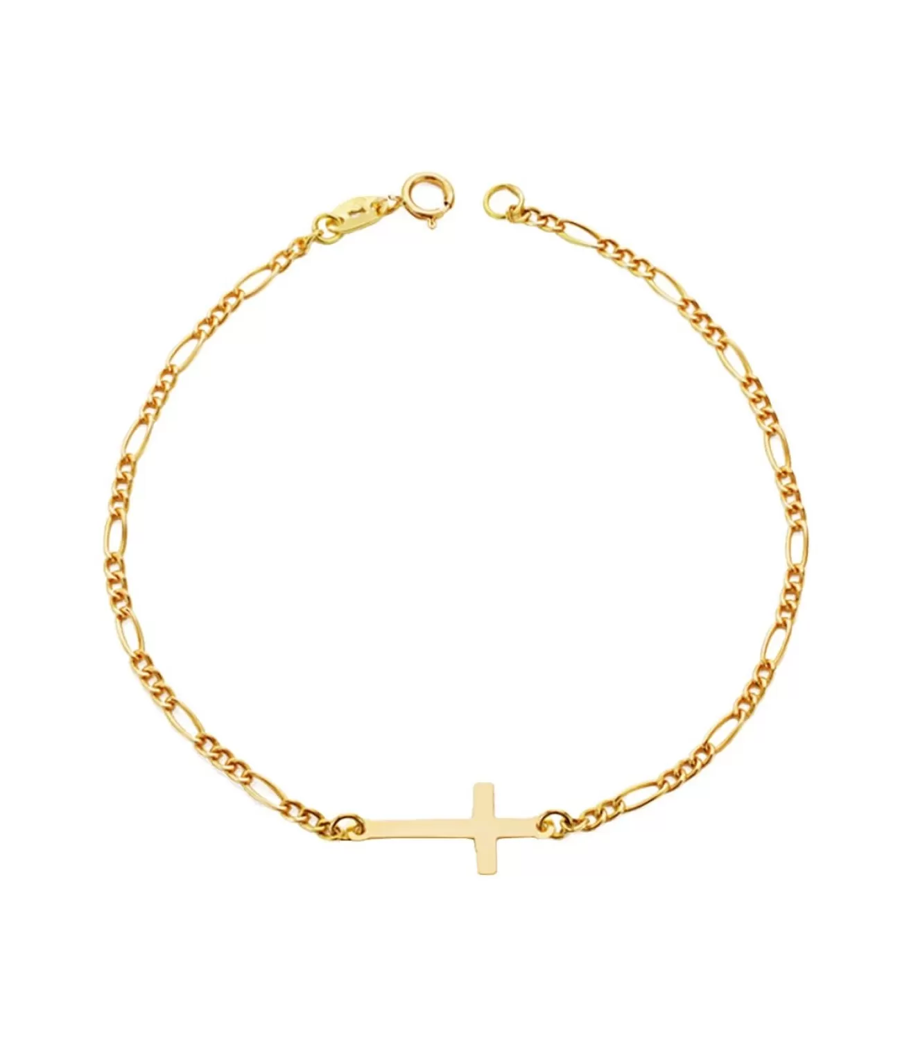 Pulsera Cruz Oro Amarillo Macarena 18 Ktes<Alda Joyeros Fashion