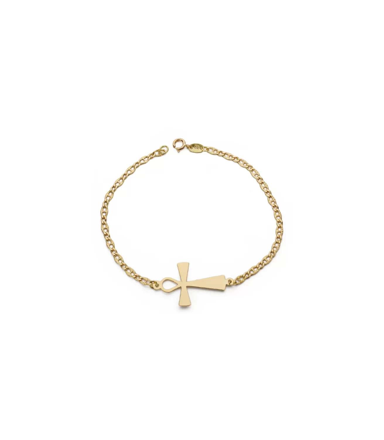 Pulsera De Mujer Oro Amarillo 18 Ktes Cruz De La Vida<Alda Joyeros New