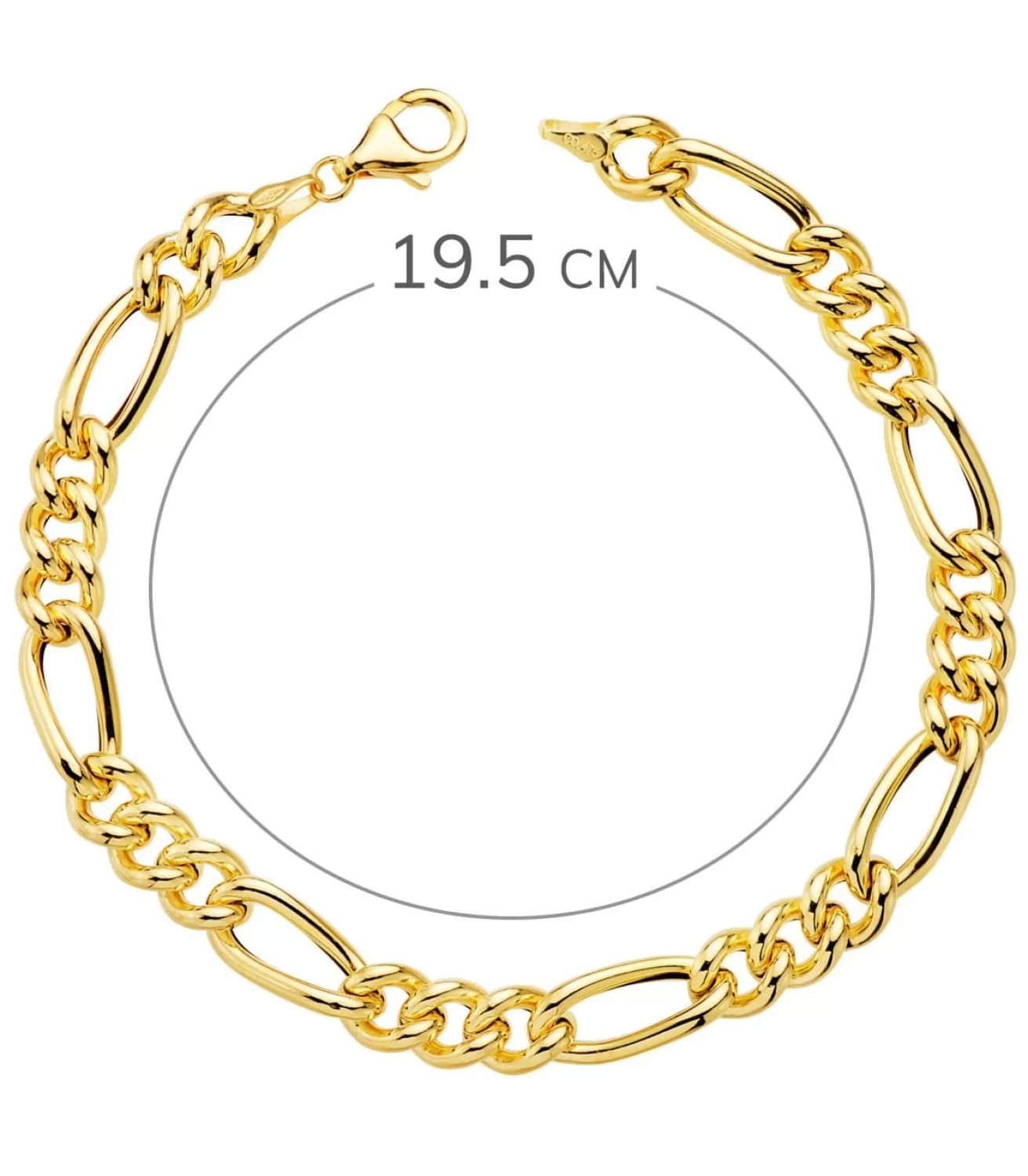 Pulsera Figaro Oro Amarillo 18K 19.5 Cm<Alda Joyeros Best Sale