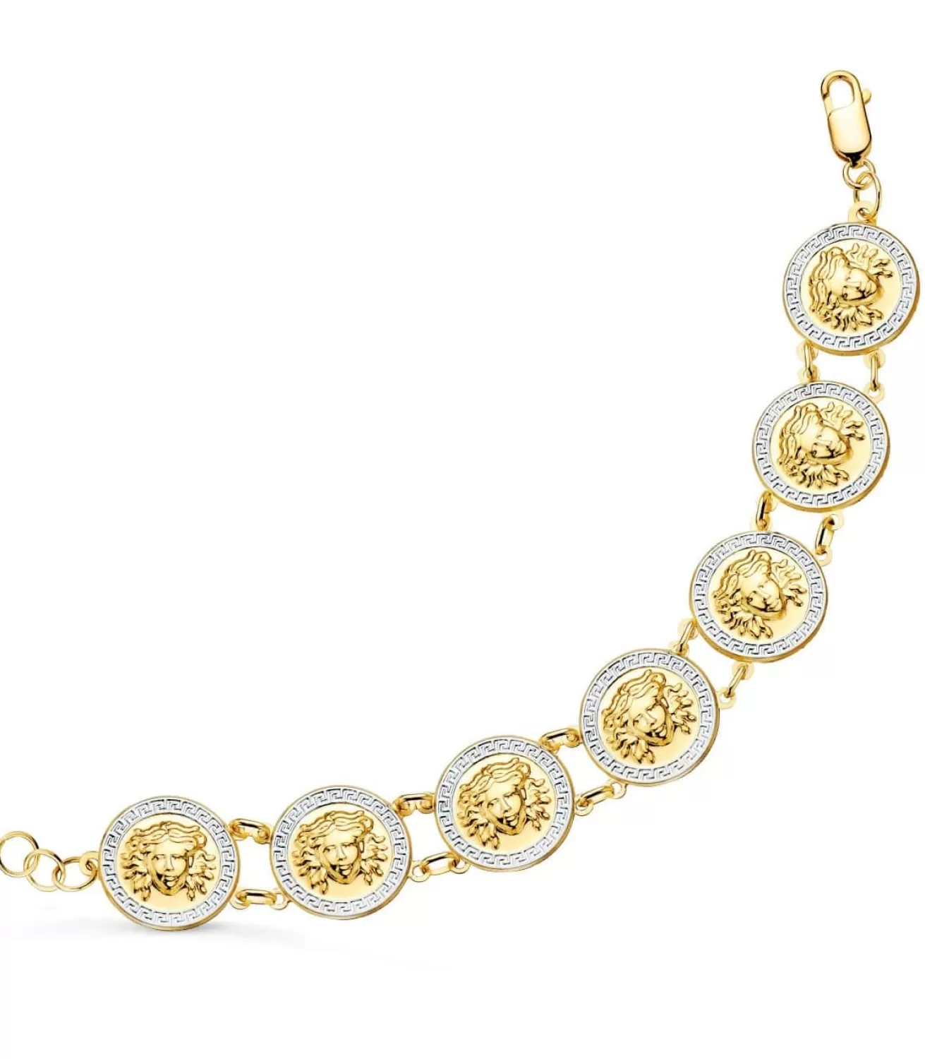 Pulsera Medusa Oro Bicolor 18 K 21,5 Cm<Alda Joyeros Sale