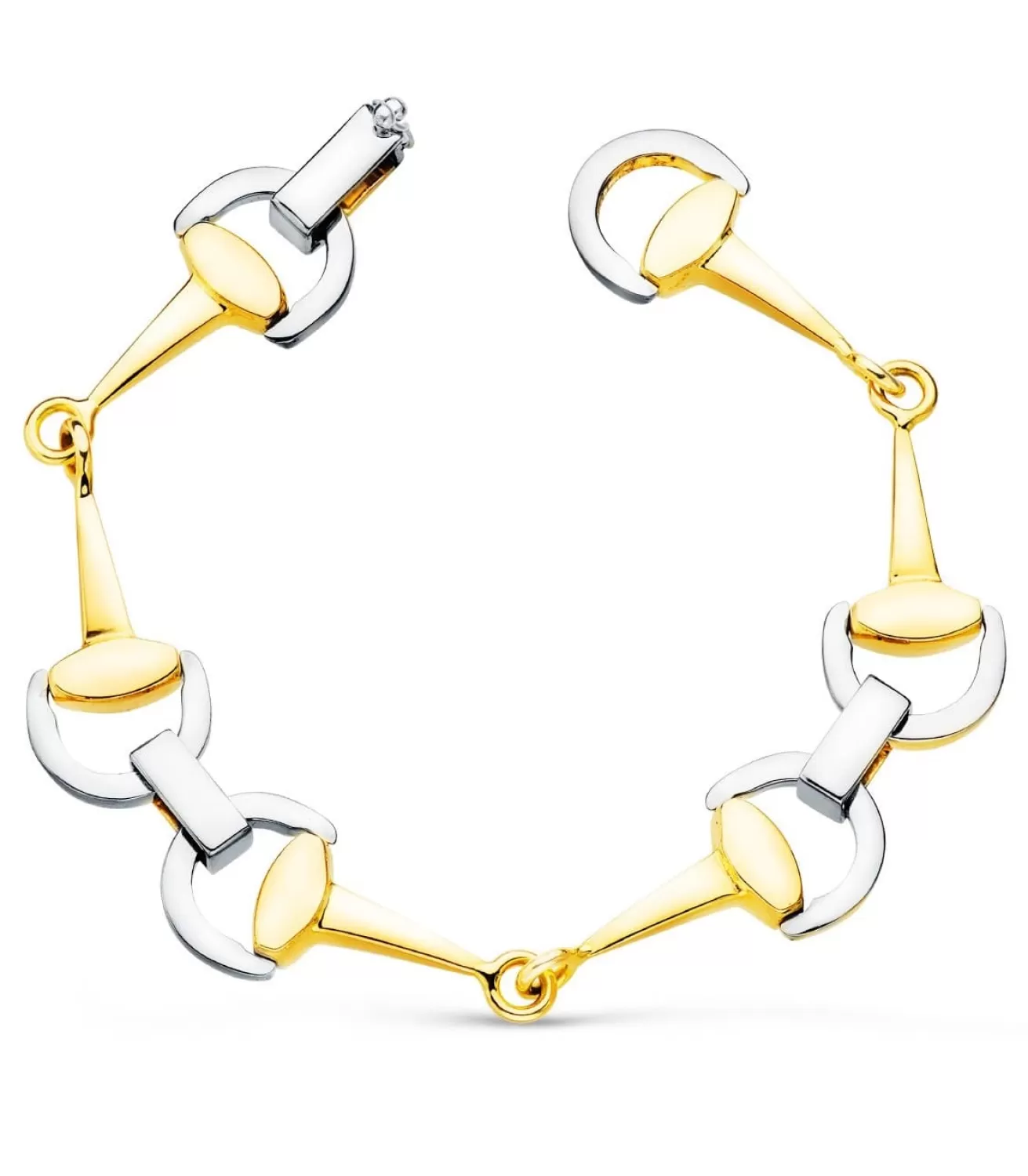 Pulsera Mujer Estribos Oro Bicolor 18K<Alda Joyeros Fashion