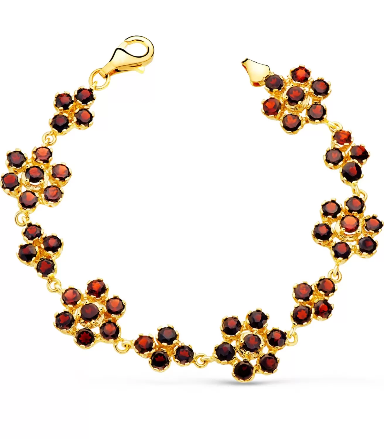 Pulsera Mujer Granate Oro Amarillo 18K<Alda Joyeros Outlet