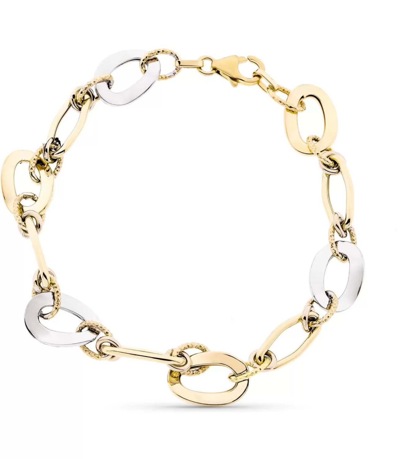 Pulsera Mujer Kassia Oro Bicolor 9K Eslabones<Alda Joyeros Outlet