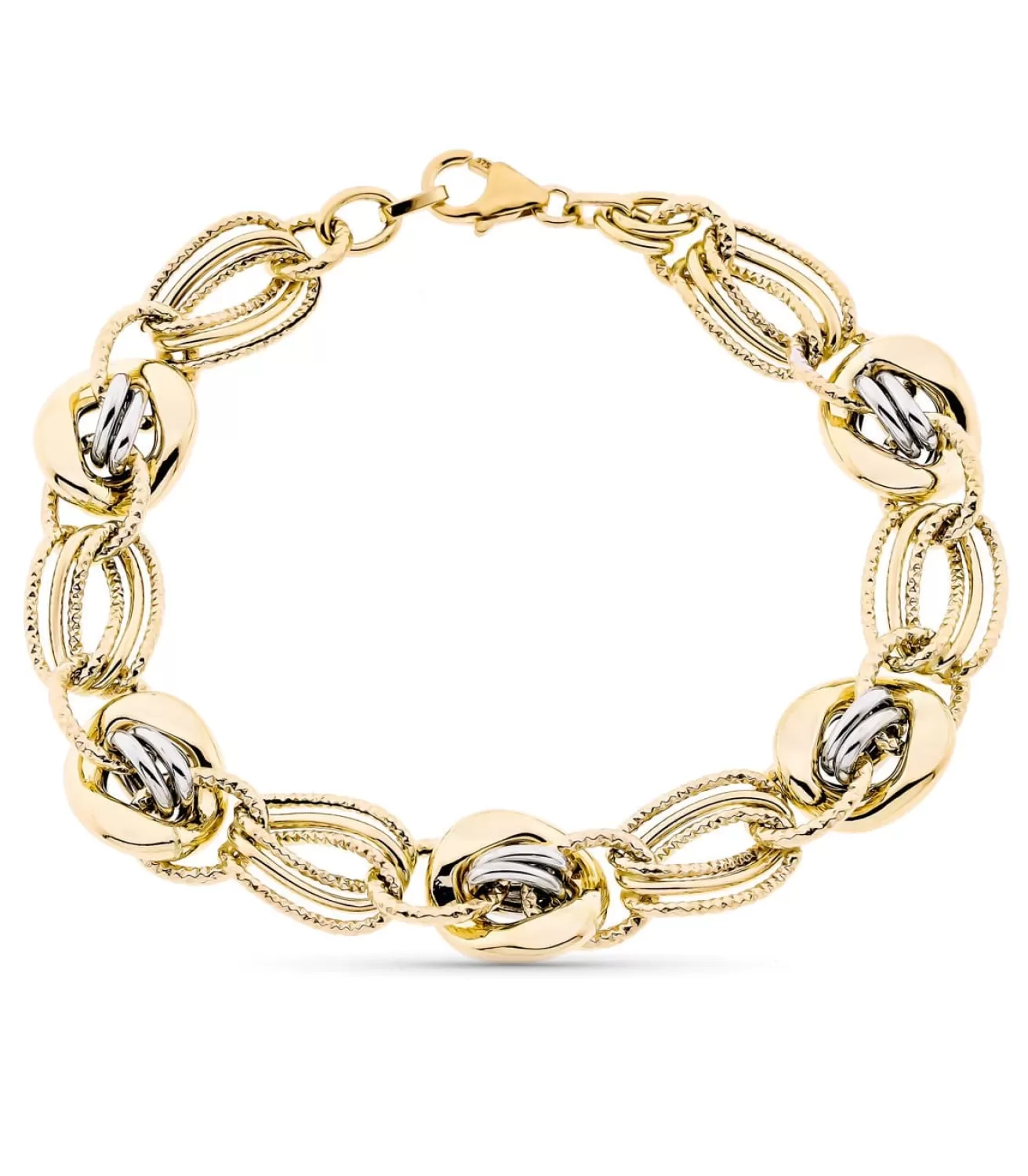Pulsera Mujer Olesia Oro Bicolor 9K Eslabones<Alda Joyeros Cheap