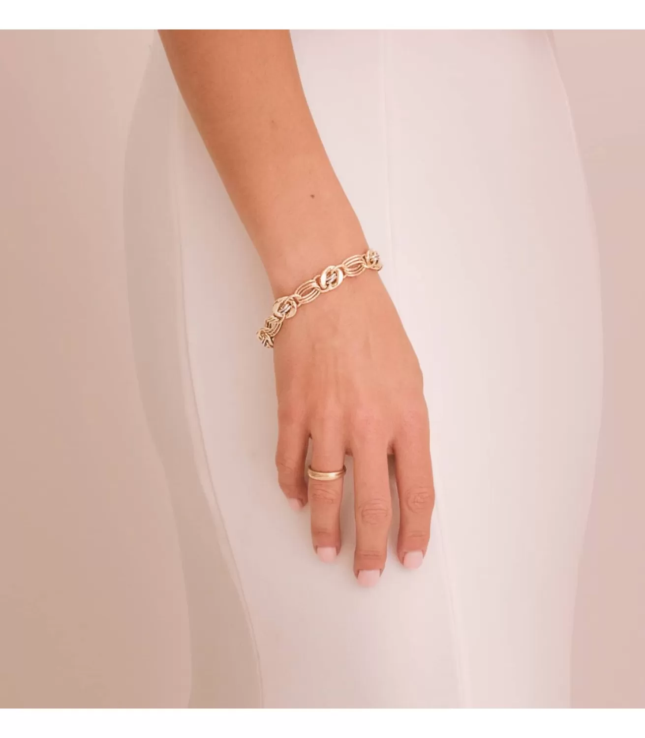 Pulsera Mujer Olesia Oro Bicolor 9K Eslabones<Alda Joyeros Cheap