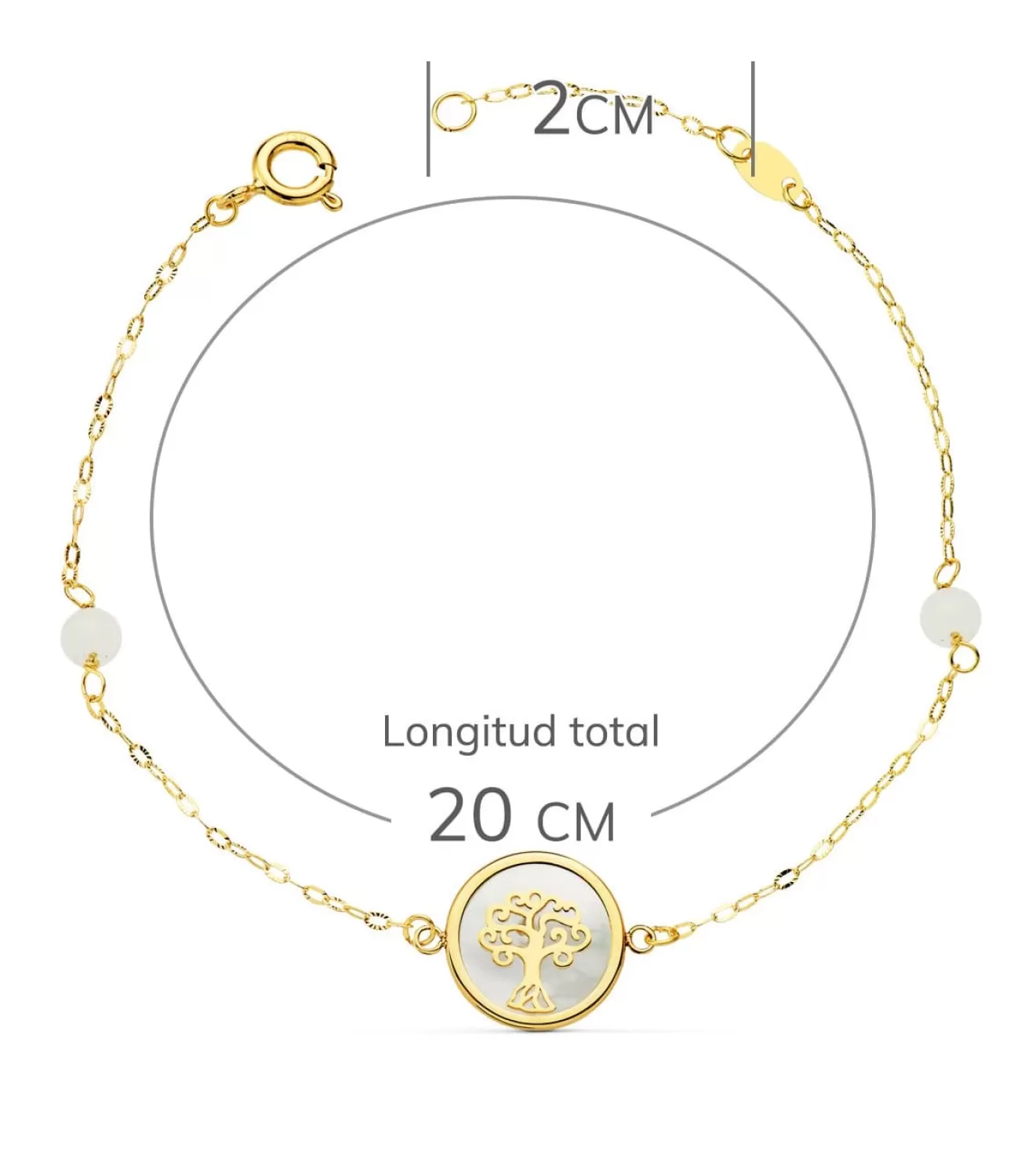 Pulsera Mujer Oro 18K Arbol De La Vida Nacar 20Cm<Alda Joyeros Cheap