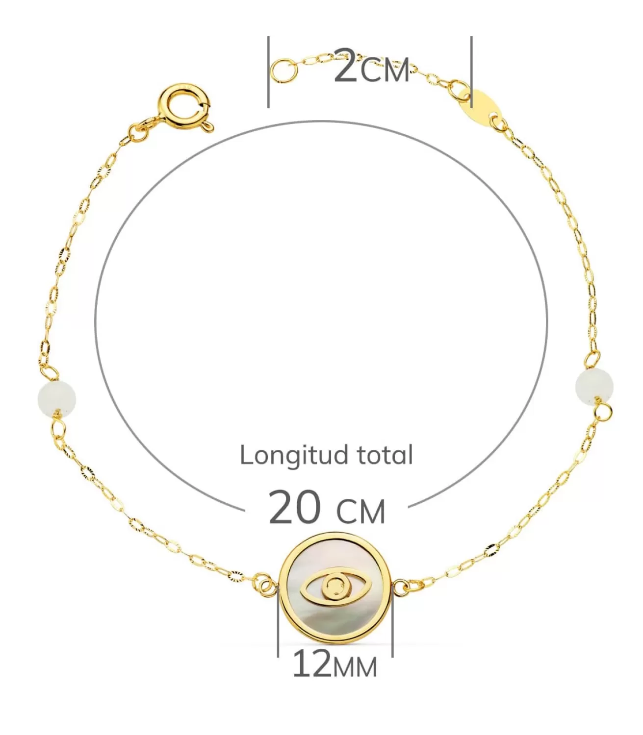 Pulsera Mujer Oro 18K Ojo Nacar 20Cm<Alda Joyeros Cheap