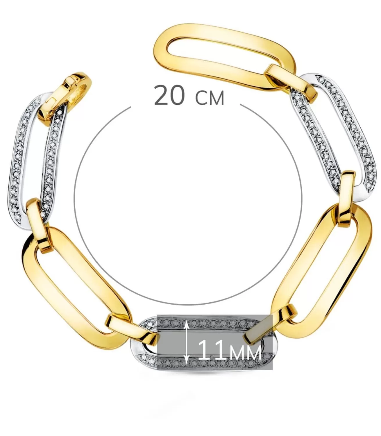 Pulsera Mujer Oro Bicolor 18K Chain<Alda Joyeros Cheap