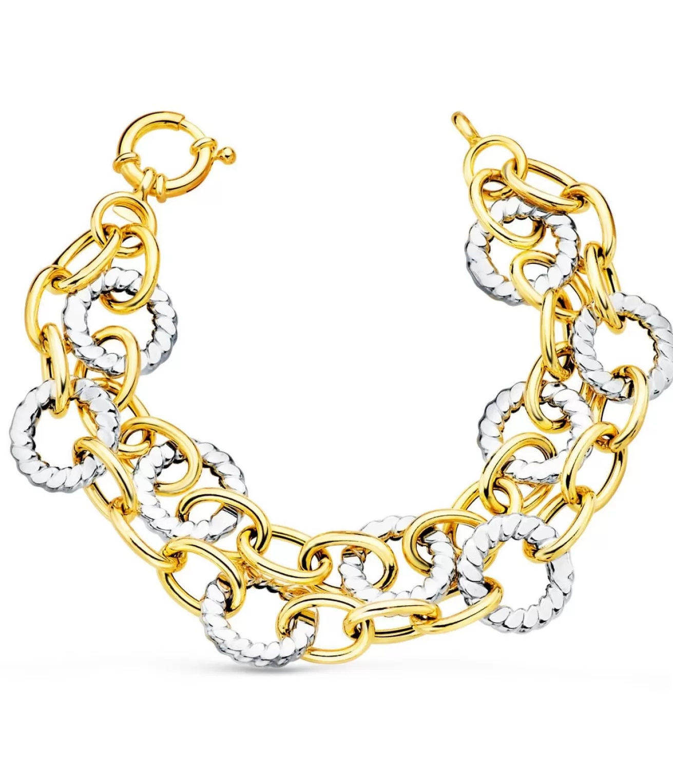Pulsera Mujer Oro Bicolor 18K Roselina<Alda Joyeros Sale