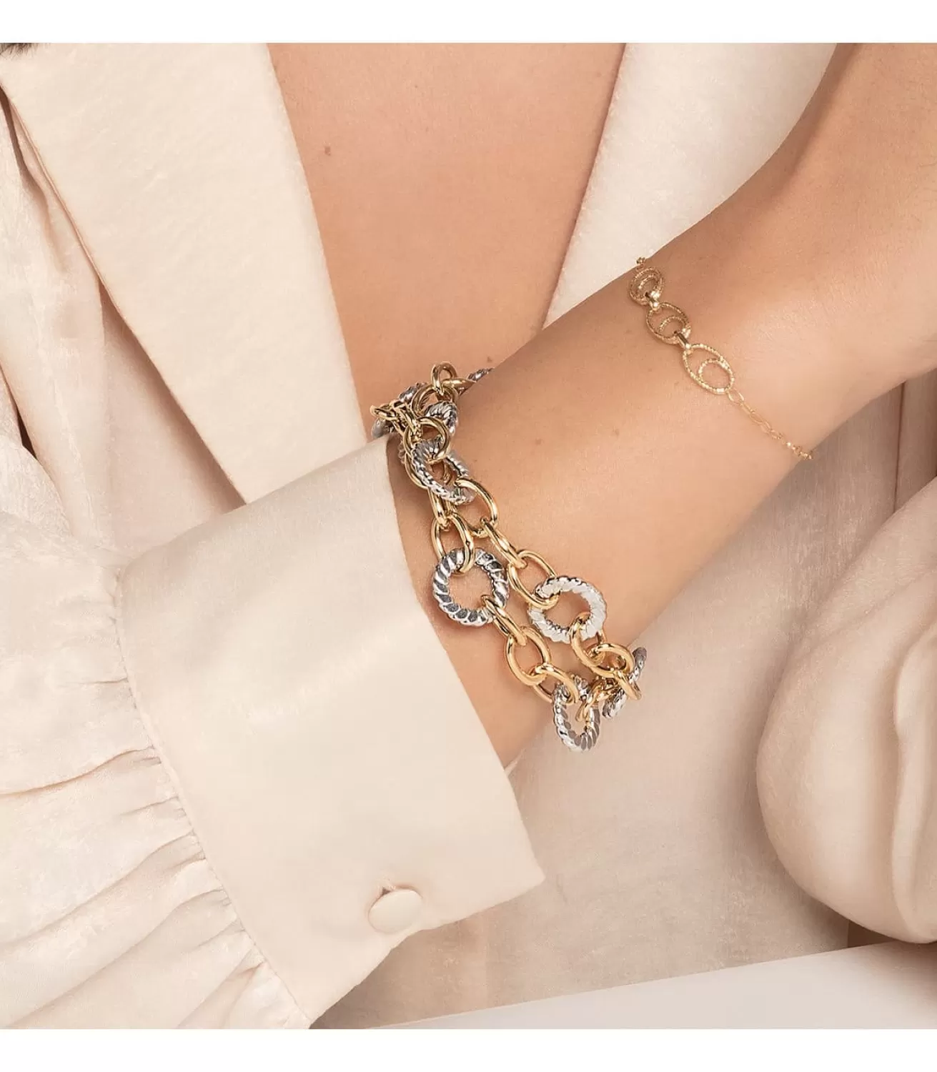 Pulsera Mujer Oro Bicolor 18K Roselina<Alda Joyeros Sale