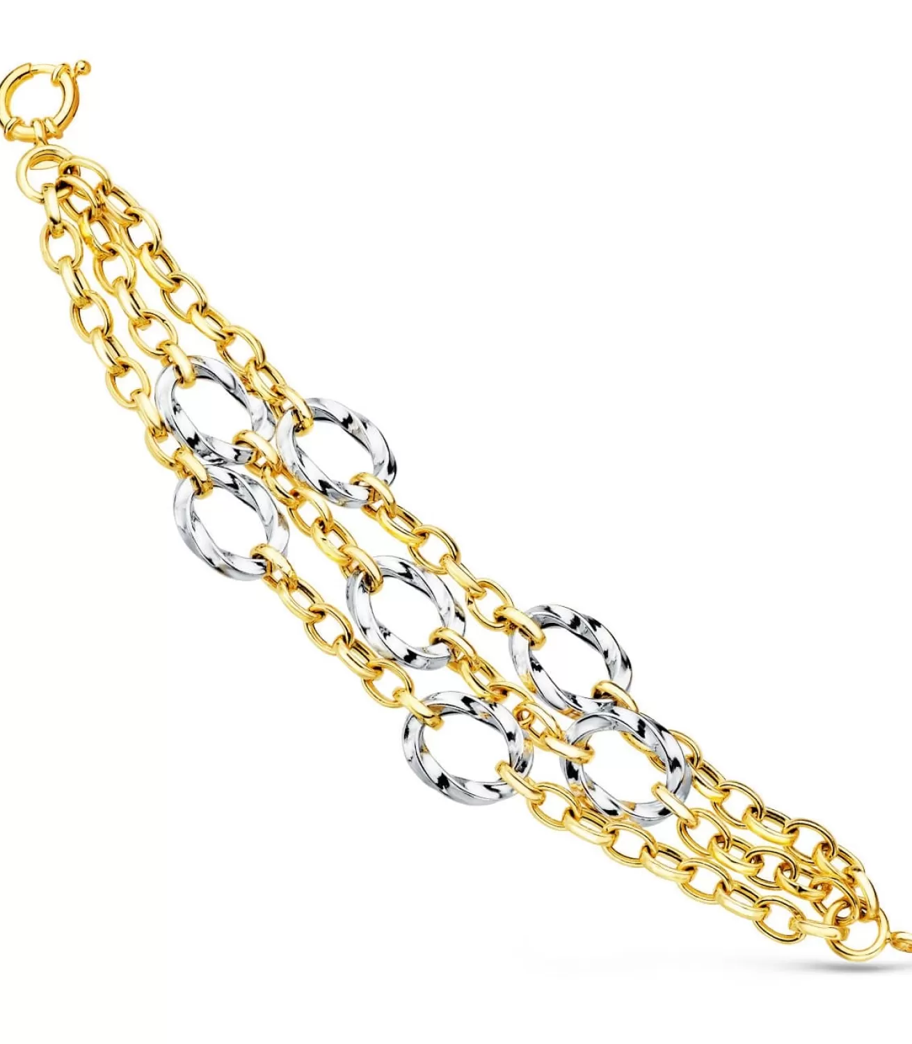 Pulsera Mujer Oro Bicolor 18K Sira<Alda Joyeros Sale