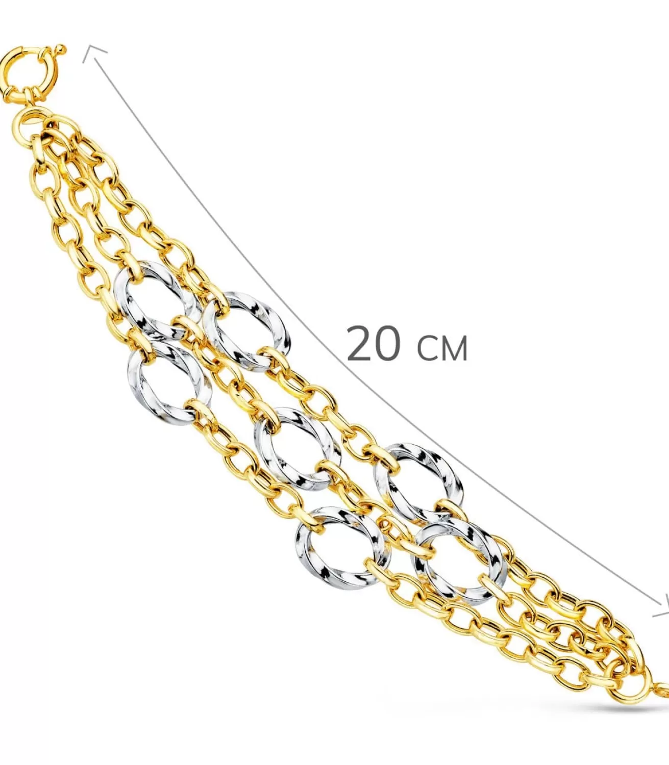 Pulsera Mujer Oro Bicolor 18K Sira<Alda Joyeros Sale