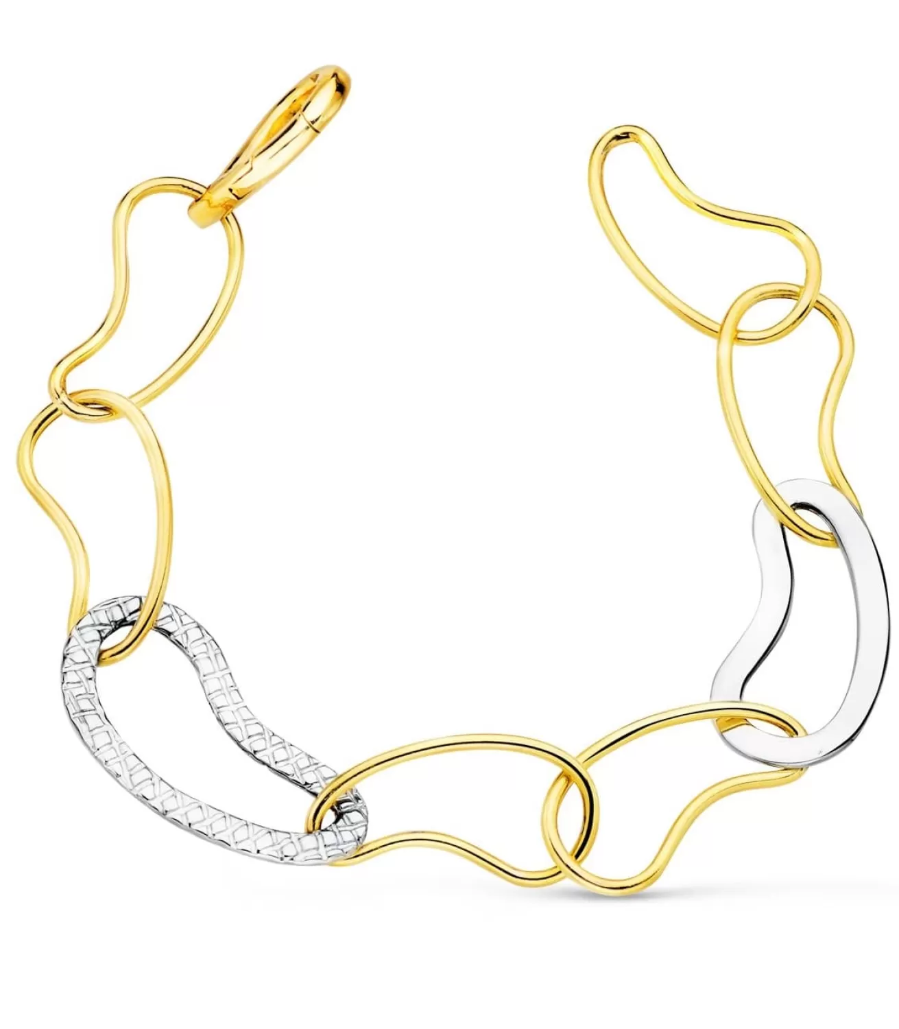 Pulsera Mujer Oro Bicolor 18K Wave<Alda Joyeros Store