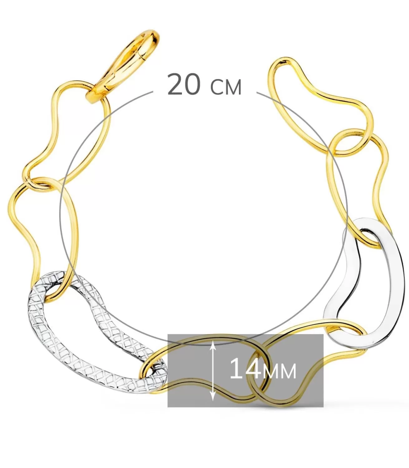 Pulsera Mujer Oro Bicolor 18K Wave<Alda Joyeros Store