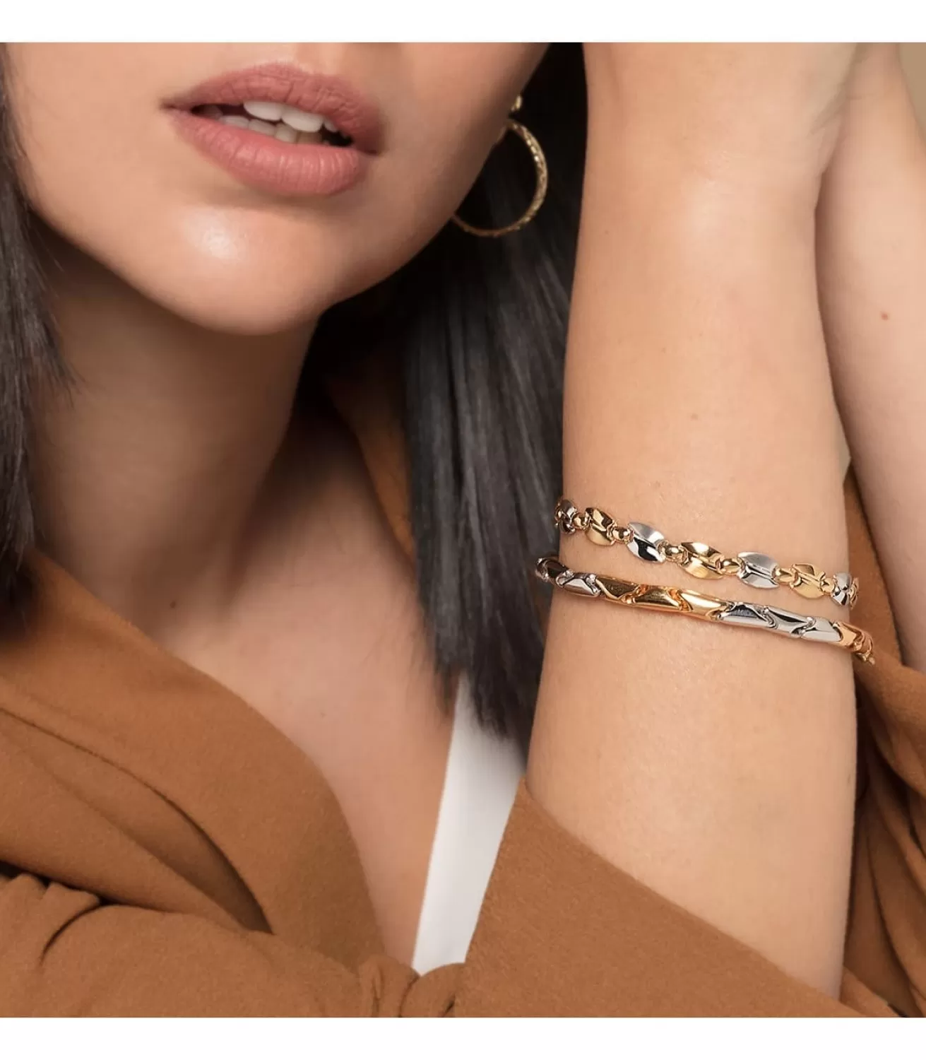 Pulsera Mujer Oro Bicolor 18K Zambia<Alda Joyeros Flash Sale