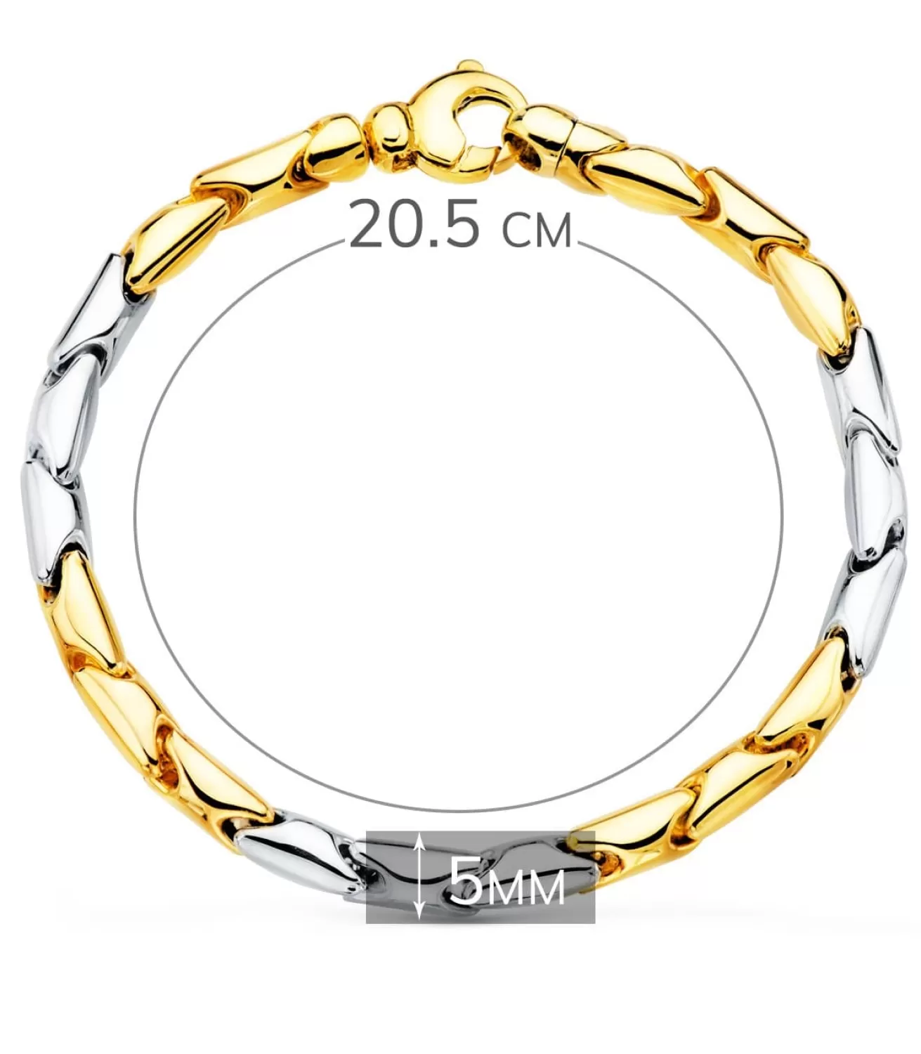 Pulsera Mujer Oro Bicolor 18K Zambia<Alda Joyeros Flash Sale