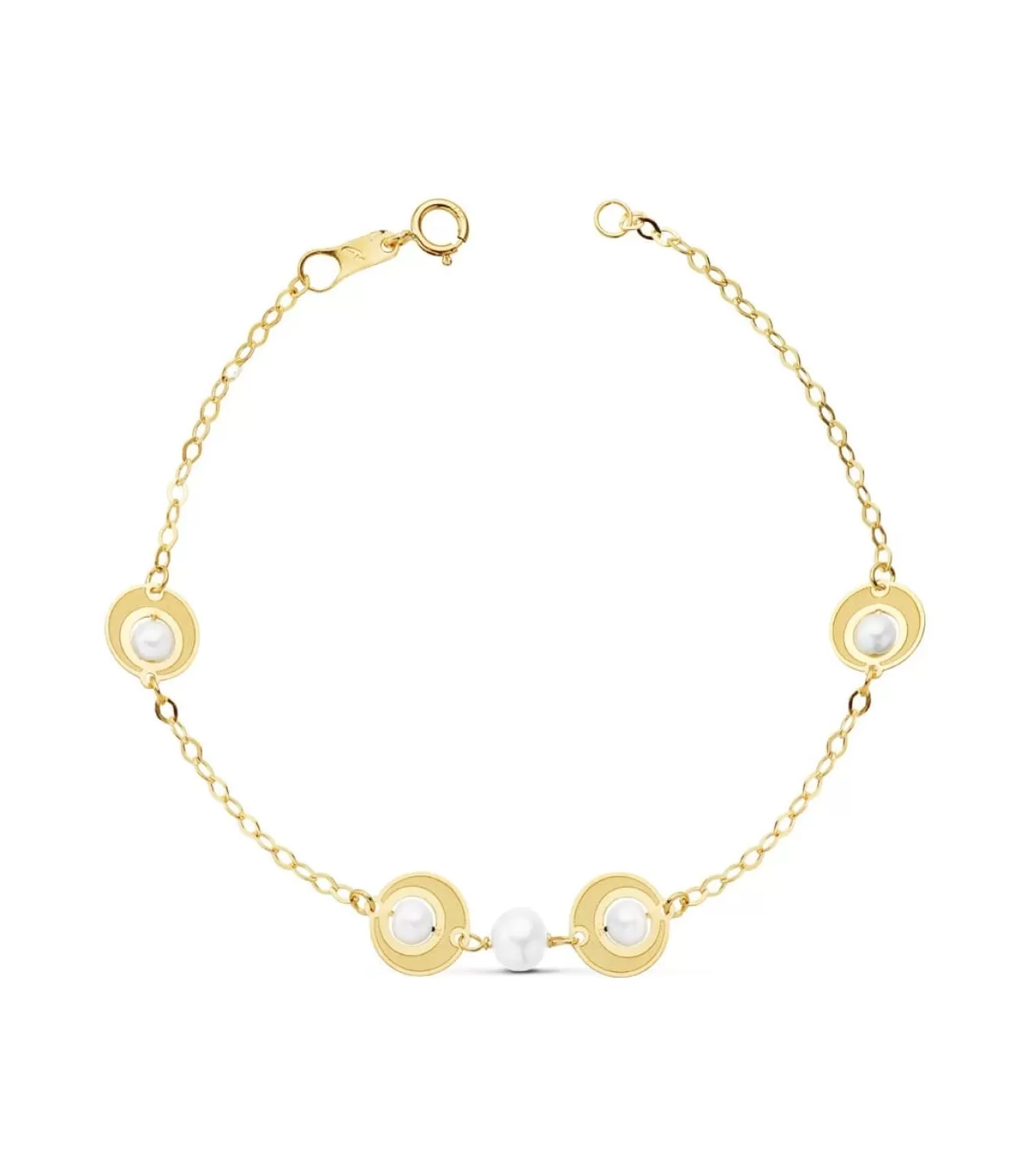 Pulsera Ángela 1 Comunion Oro 18K 18 Cm Motivos Y Perlas<Alda Joyeros New