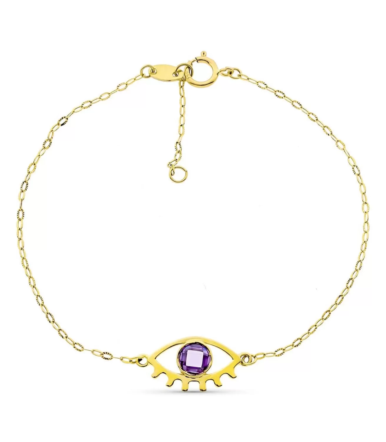 Pulsera Ojo Turco Oro Amarillo 18K Amatista<Alda Joyeros Store