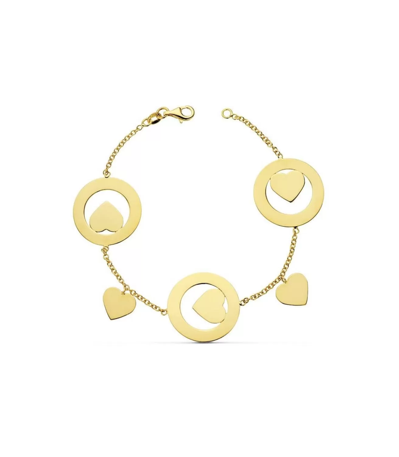 Pulsera Oro Amarillo 18K Corazon Con Halo<Alda Joyeros Online
