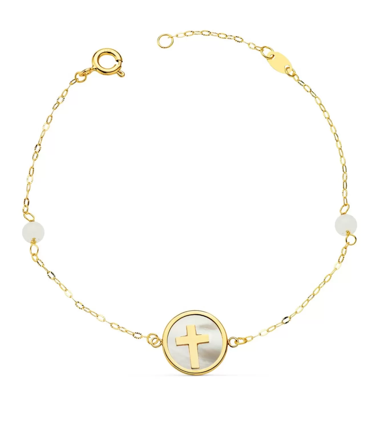 Pulsera Oro Amarillo 18K Cruz Nacar 20Cm<Alda Joyeros New