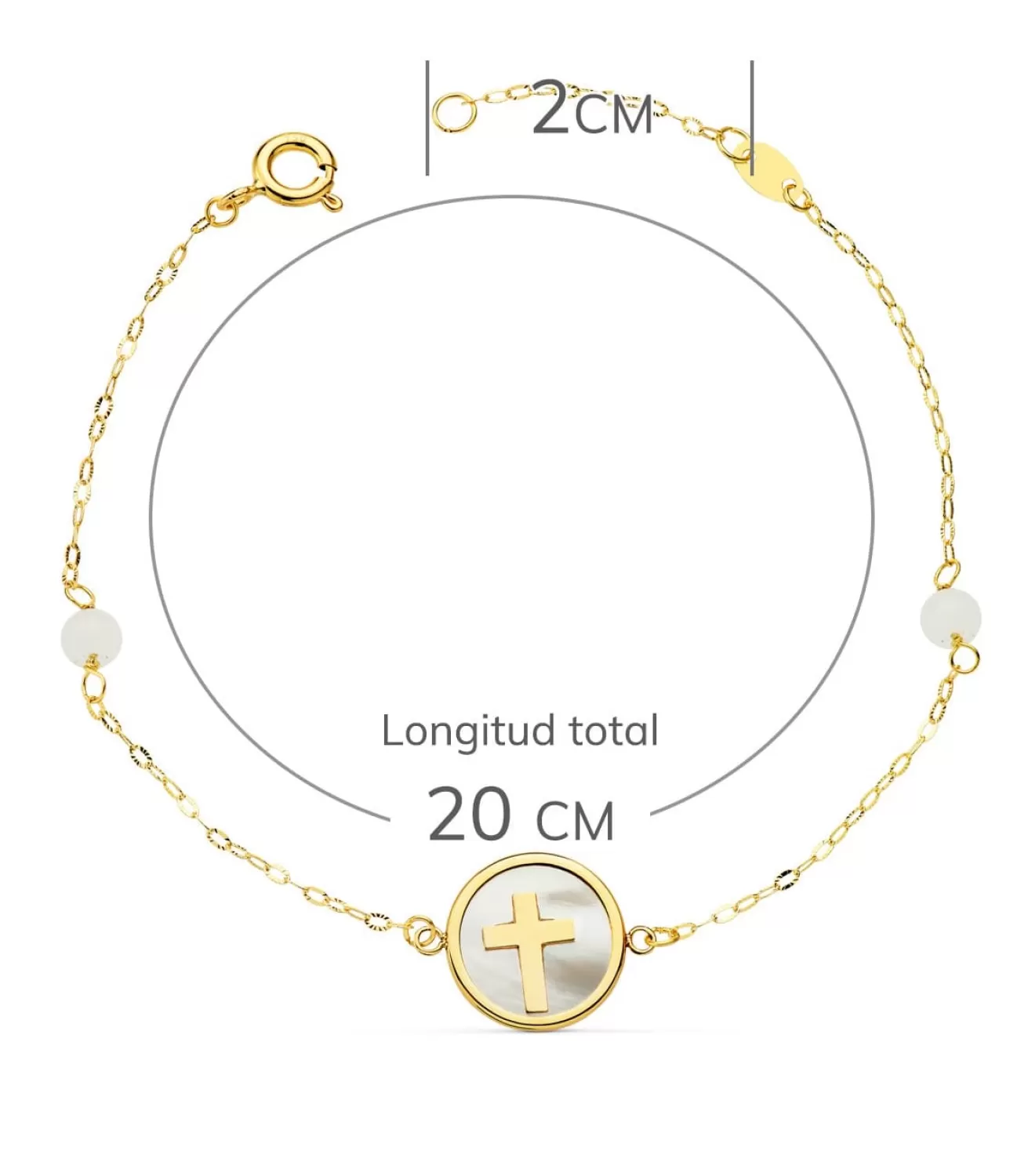 Pulsera Oro Amarillo 18K Cruz Nacar 20Cm<Alda Joyeros New