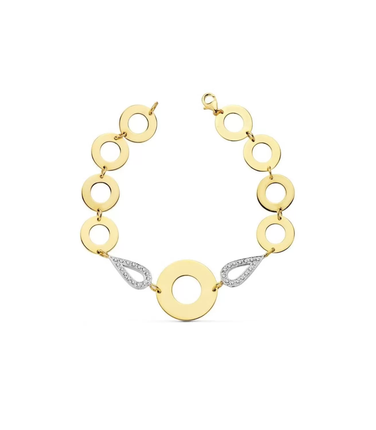 Pulsera Oro Bicolor 18K Circle Link<Alda Joyeros Outlet