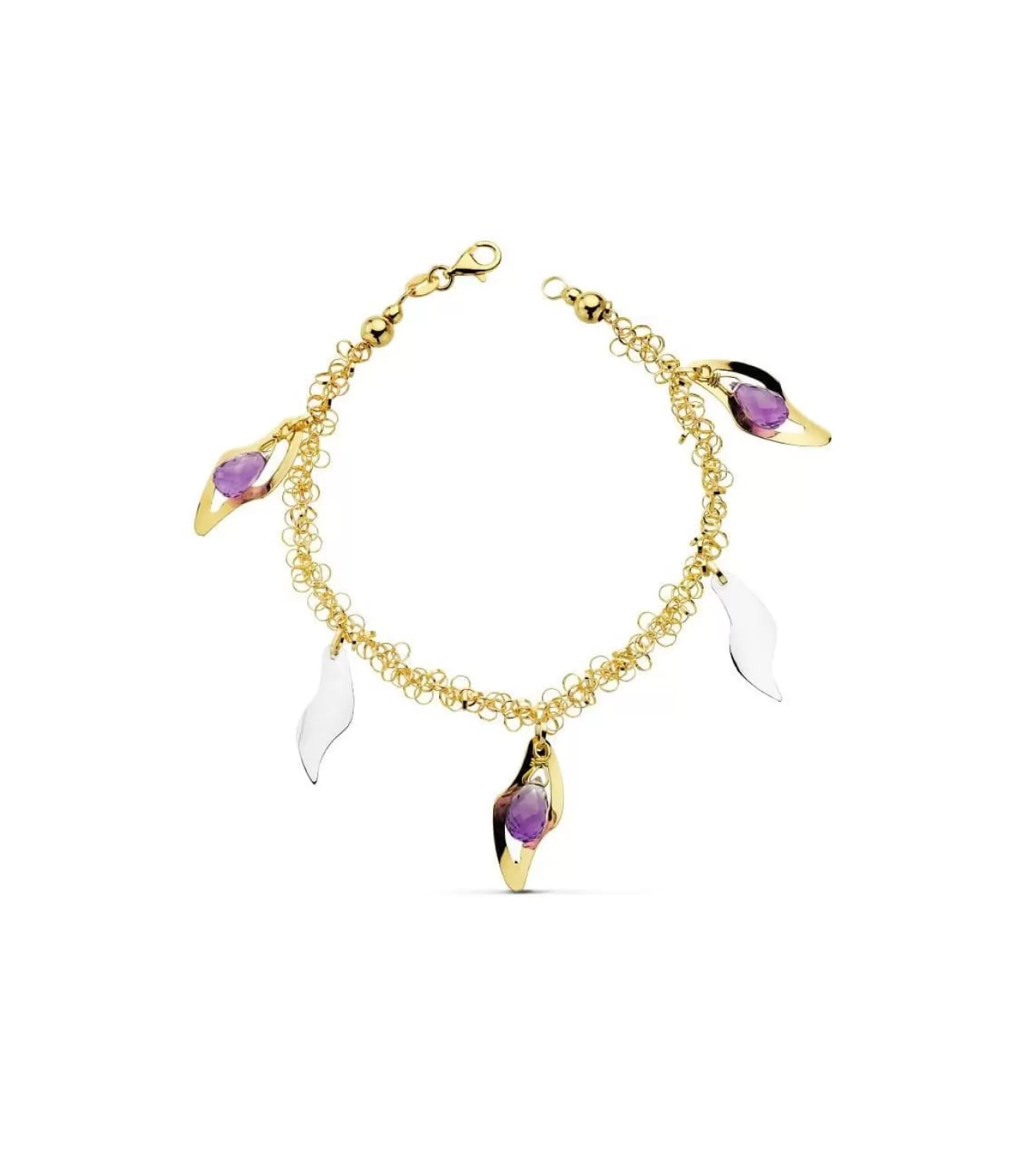 Pulsera Oro Bicolor 18K Fantasy Charms<Alda Joyeros Cheap