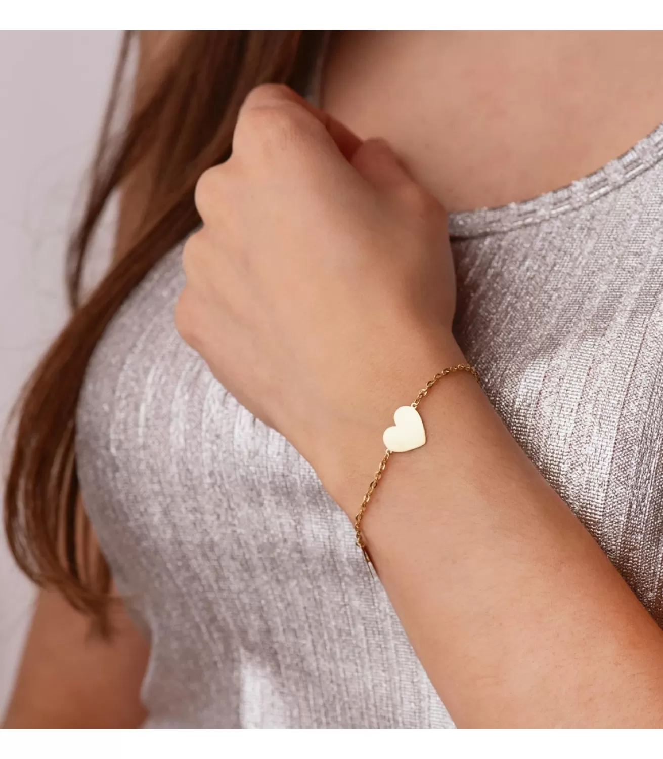 Pulsera Personalizada Corazon Oro Amarillo 18K<Alda Joyeros Store