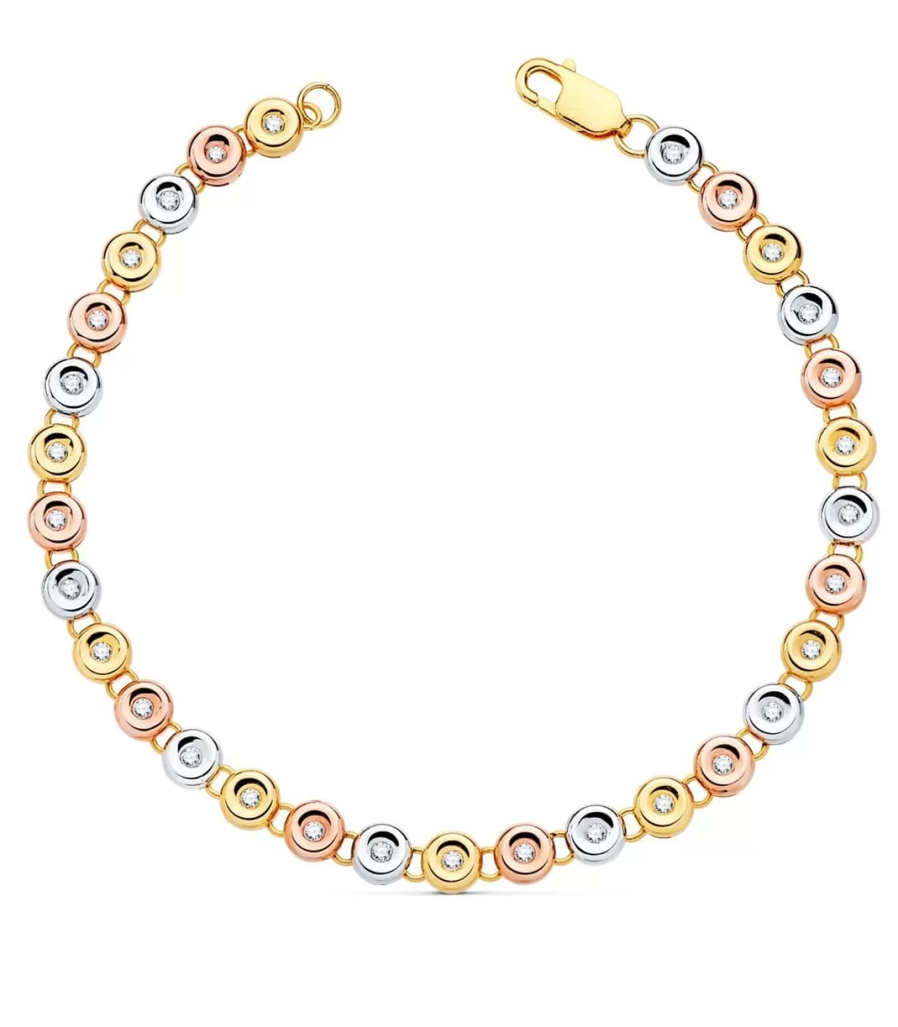 Pulsera Riviere Diamantes 0.434 Qts. Oro Tricolor 18K<Alda Joyeros Cheap
