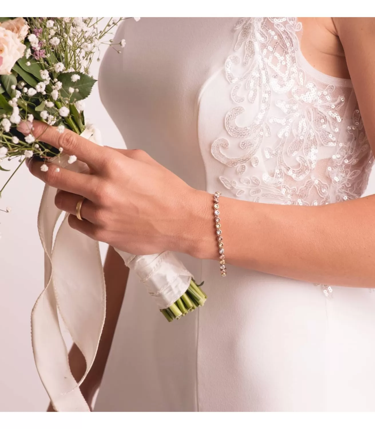 Pulsera Riviere Diamantes 0.434 Qts. Oro Tricolor 18K<Alda Joyeros Cheap
