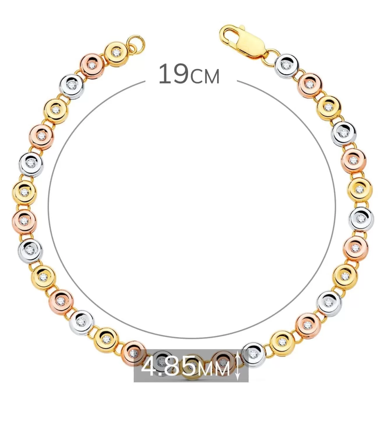 Pulsera Riviere Diamantes 0.434 Qts. Oro Tricolor 18K<Alda Joyeros Cheap