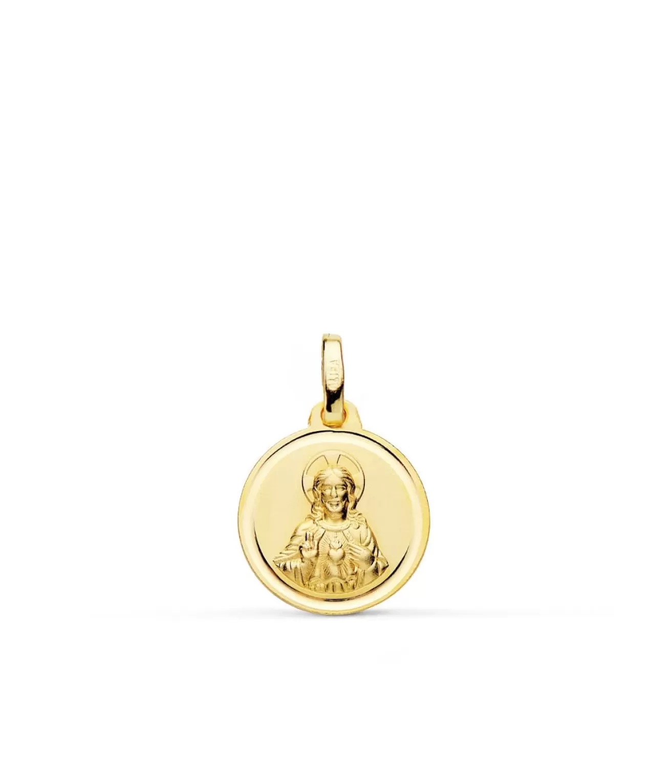Sagrado Corazon De Jesus Bisel Oro 18K 14 Mm<Alda Joyeros Hot