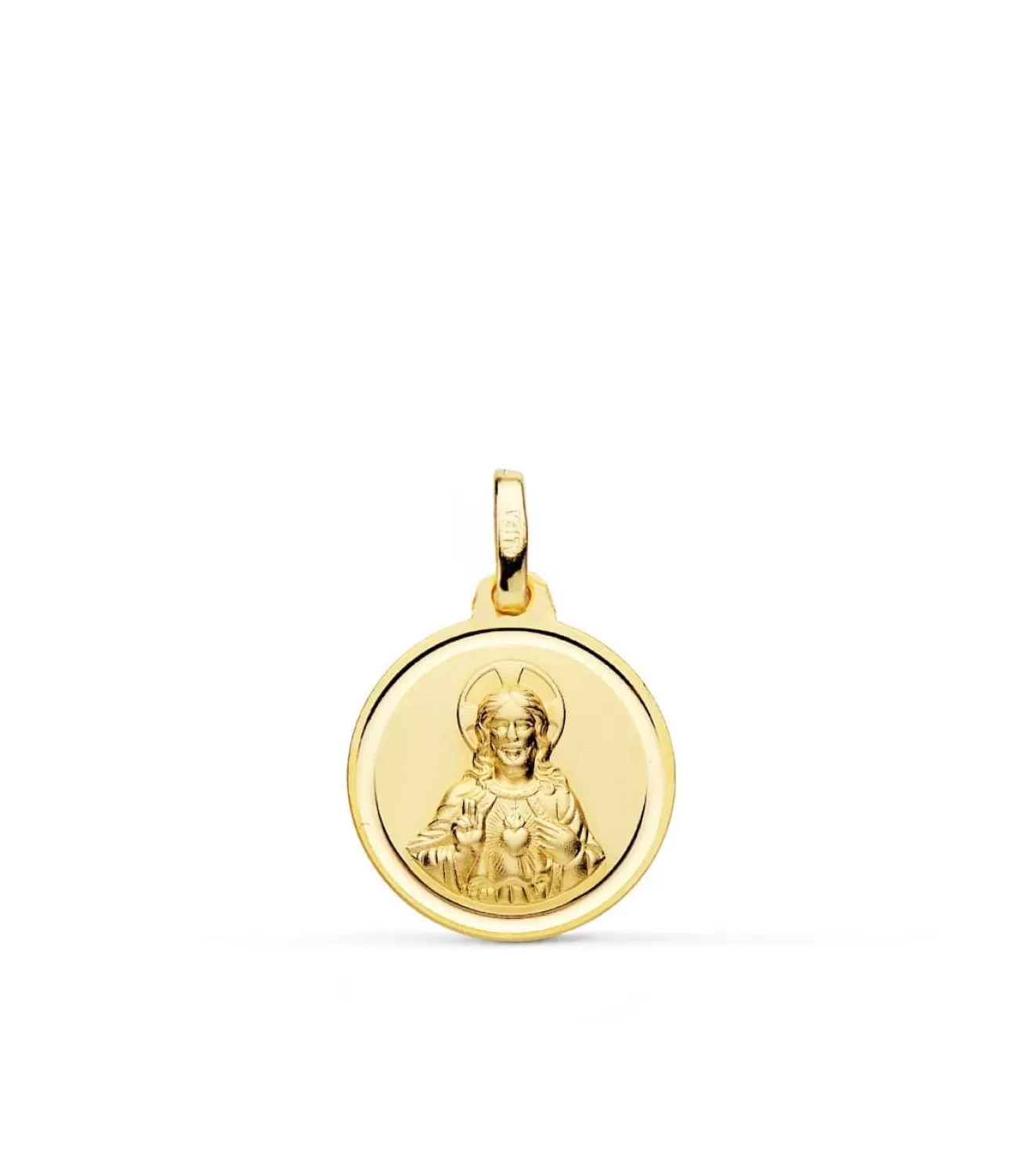 Sagrado Corazon De Jesus Bisel Oro 18K 16 Mm<Alda Joyeros Store