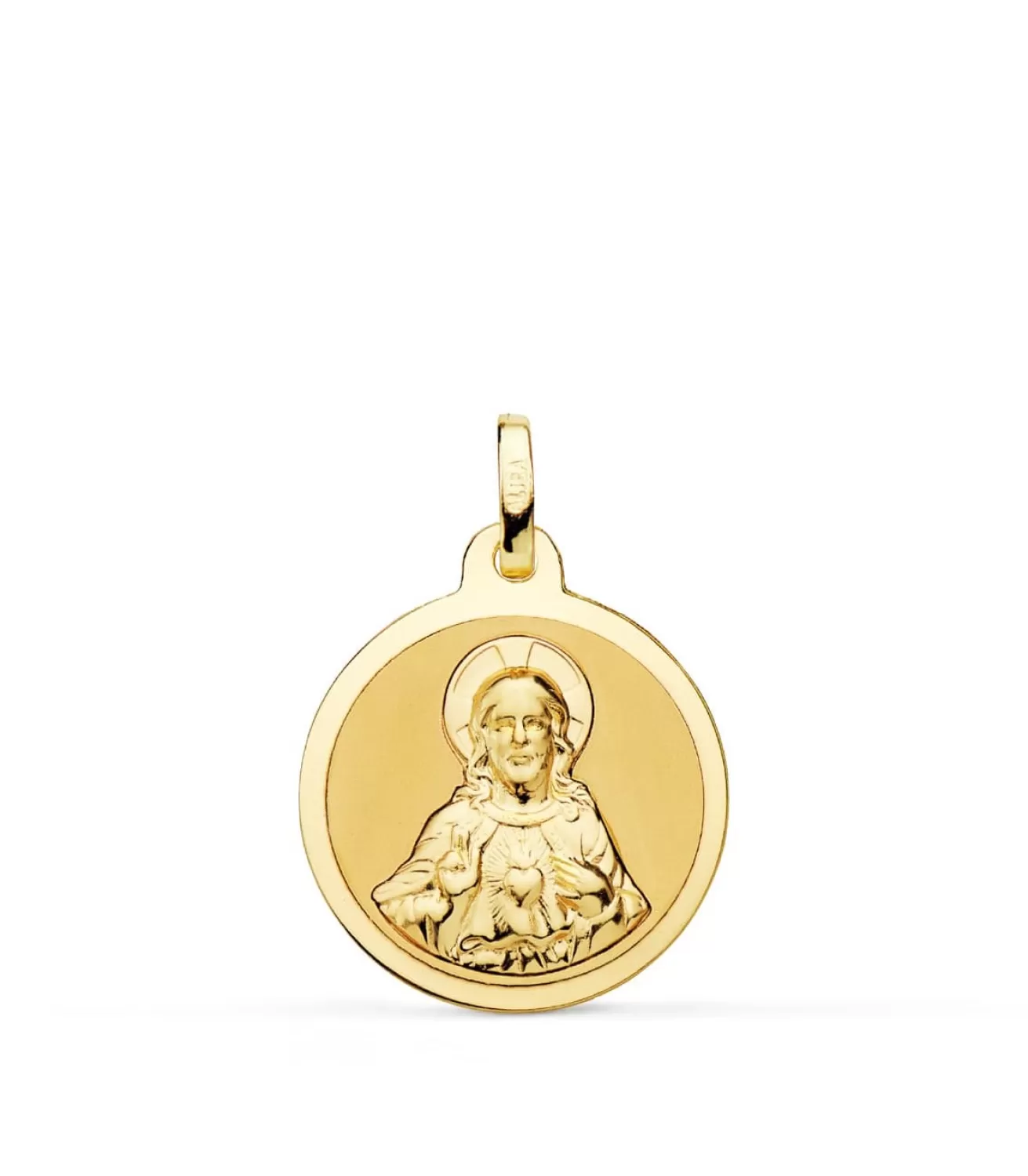 Sagrado Corazon De Jesus Brillo Oro 18K 18 Mm<Alda Joyeros Shop
