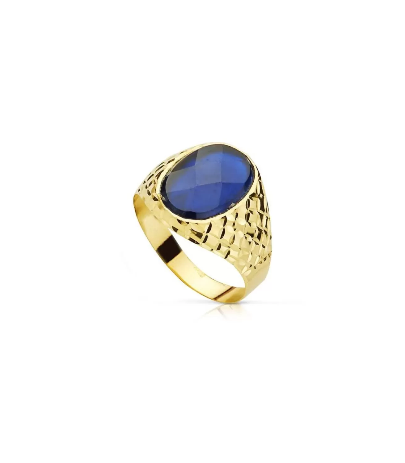 Sello Caballero Fabrizio Espinela Azul 18 Ktes<Alda Joyeros Online