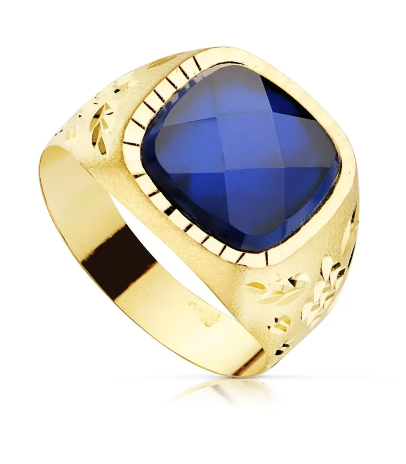 Sello Caballero Geronimo Oro Amarillo 18K Espinela Azul<Alda Joyeros Best Sale