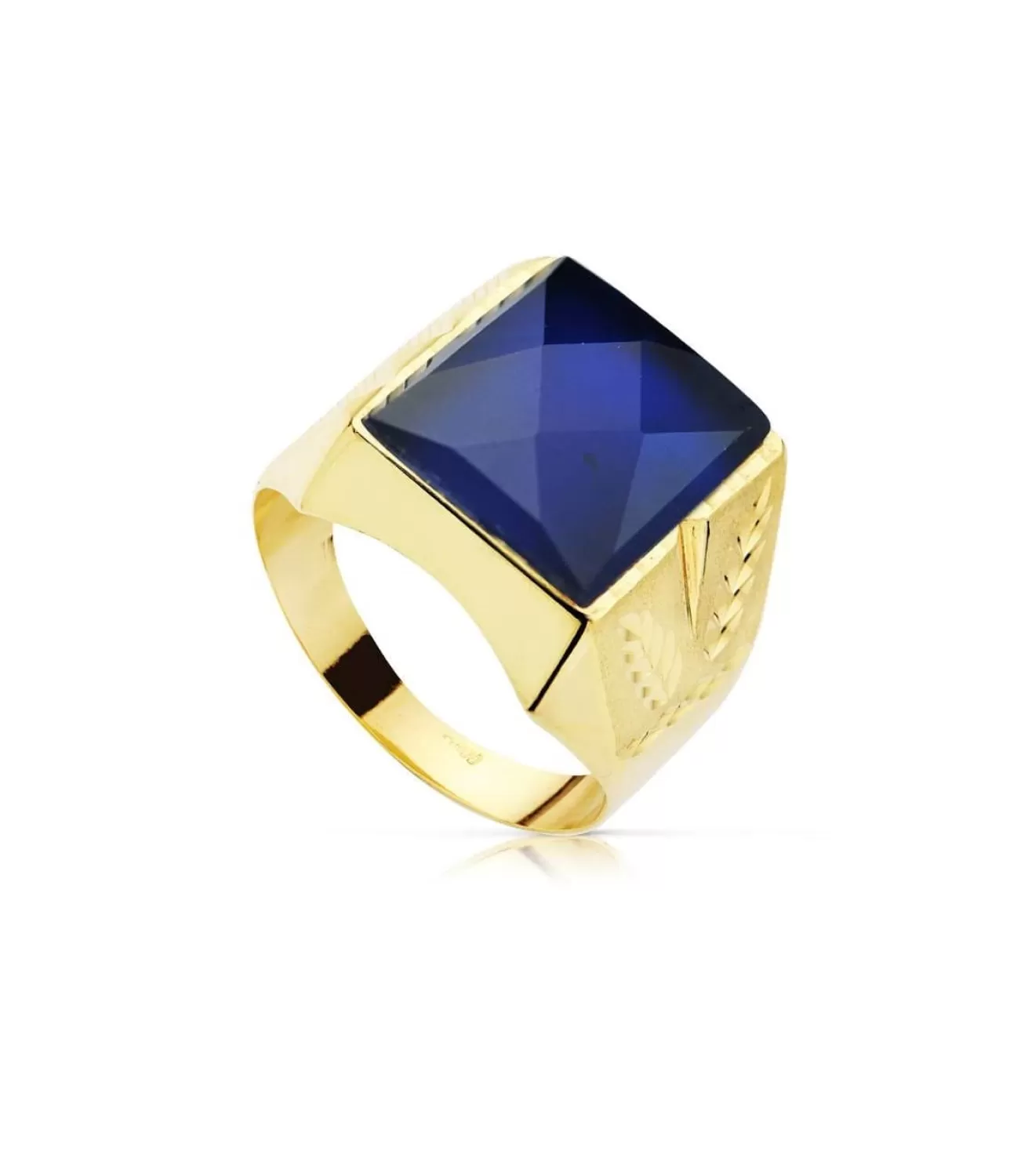 Sello Caballero Oro Amarillo 18K Ezra Espinela Zafiro<Alda Joyeros Fashion