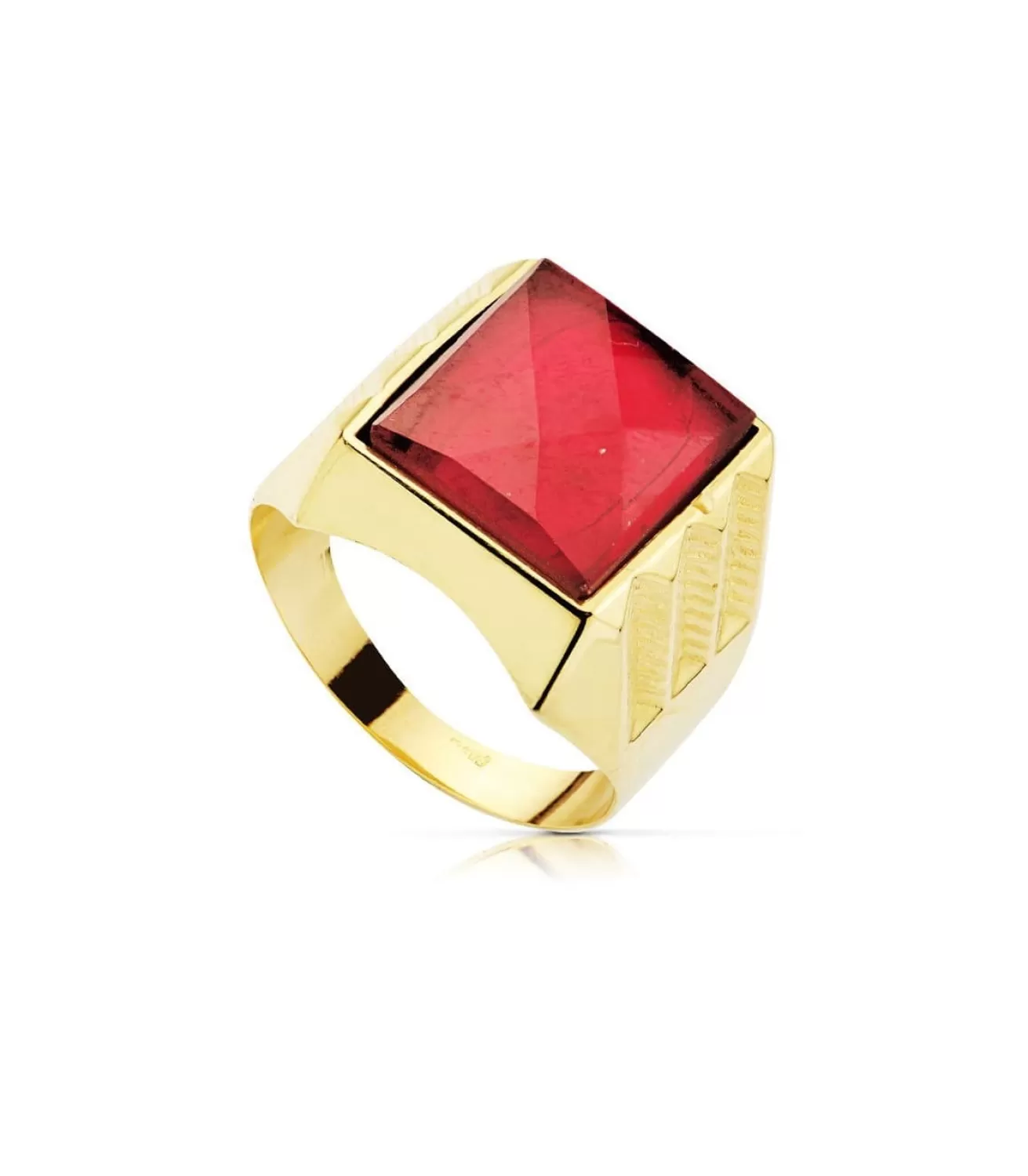 Sello Caballero Oro Amarillo 18K Luigi Espinela Rojo<Alda Joyeros Clearance