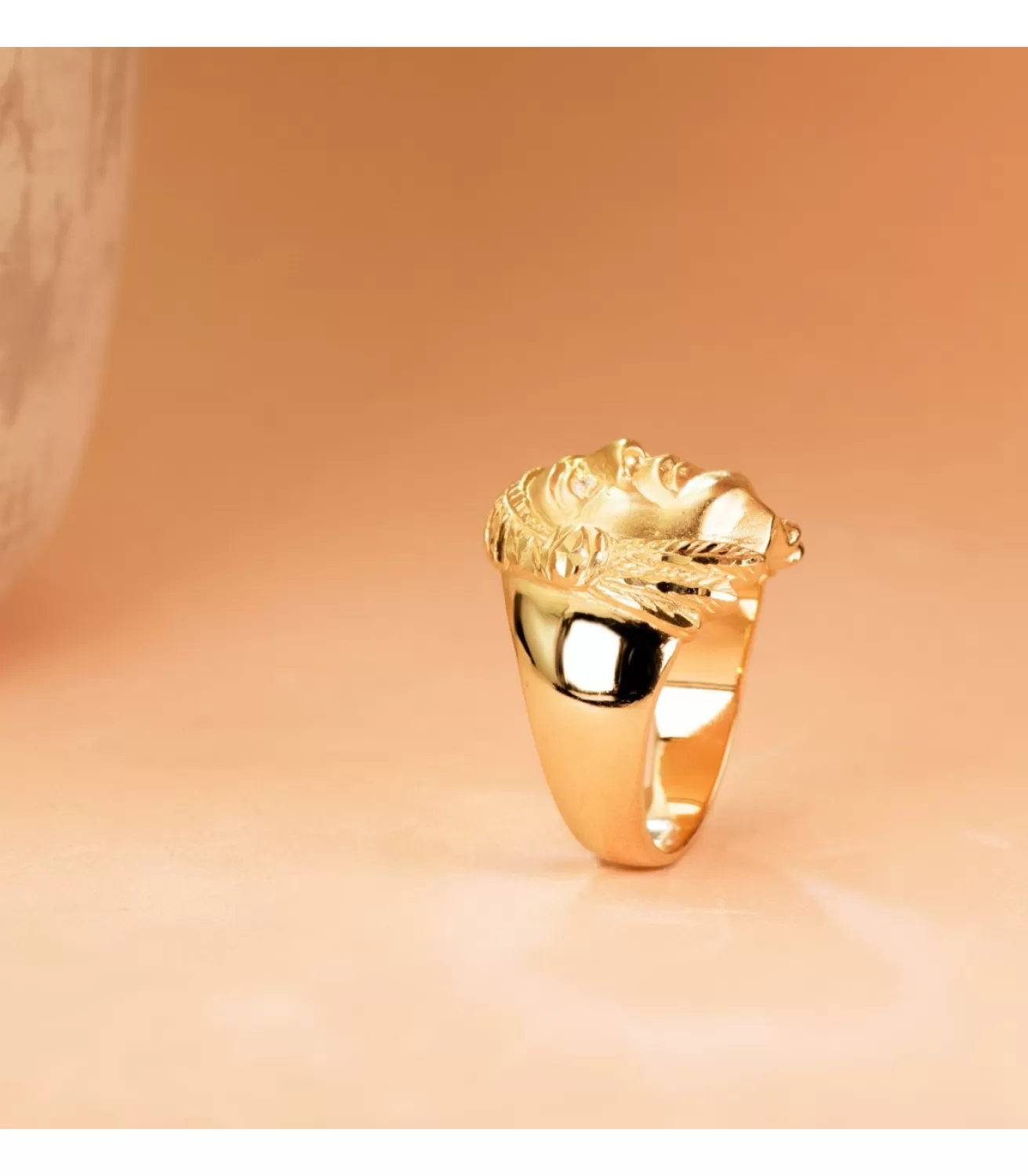 Sello De Hombre Indio Oro Amarillo 18K<Alda Joyeros Store