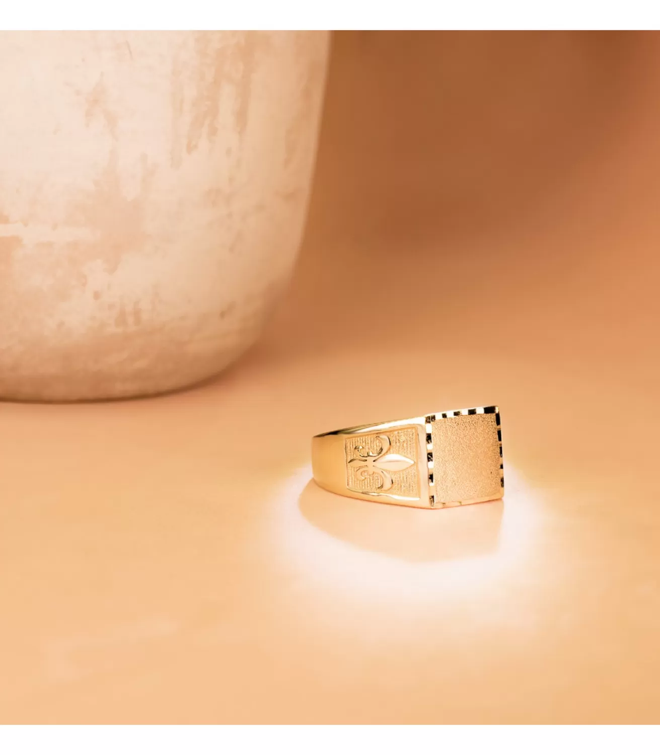 Sello De Oro Hombre Flor De Lis 18K<Alda Joyeros Online