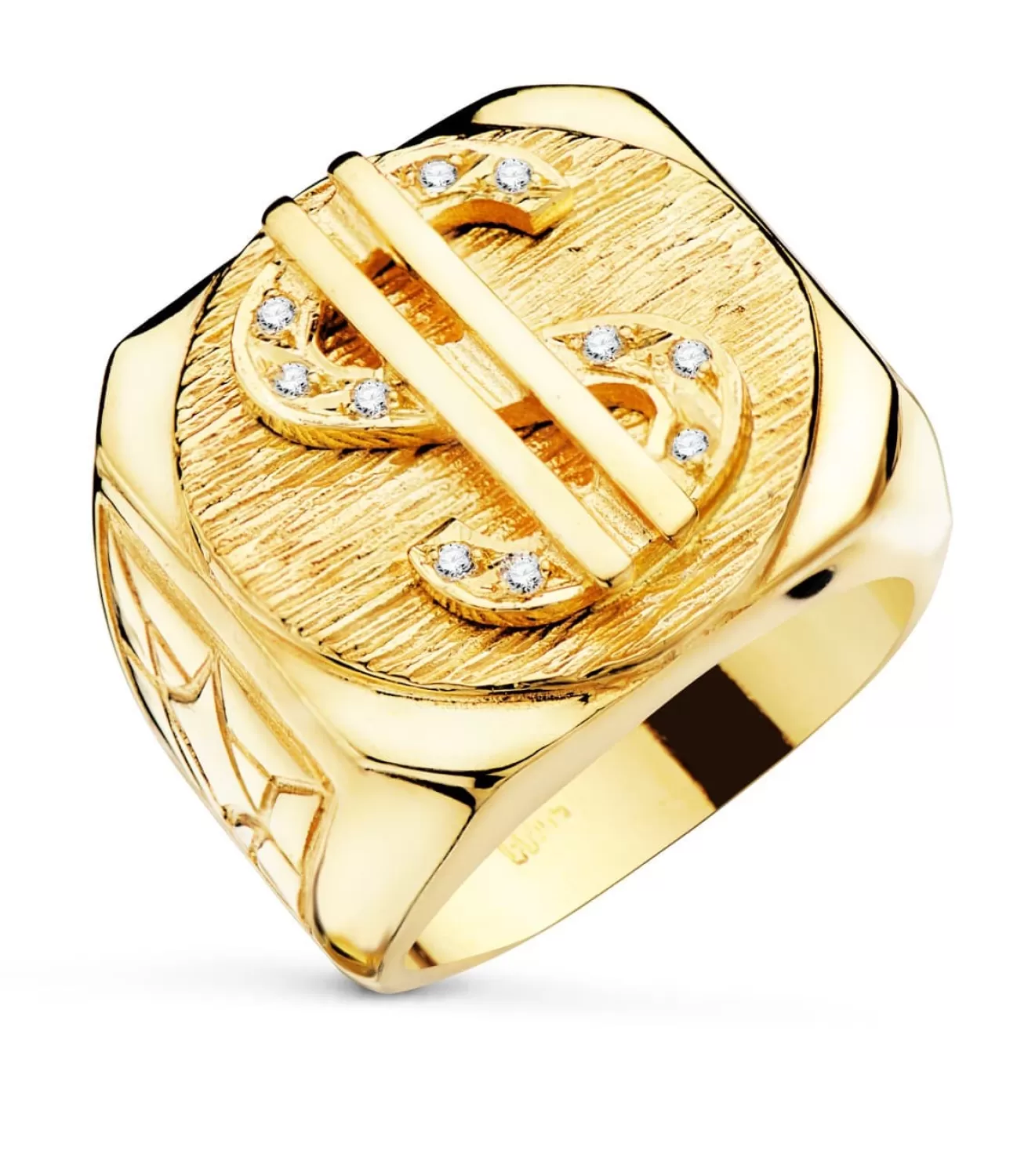Sello Dolar Hombre De Oro Amarillo 18K<Alda Joyeros Online