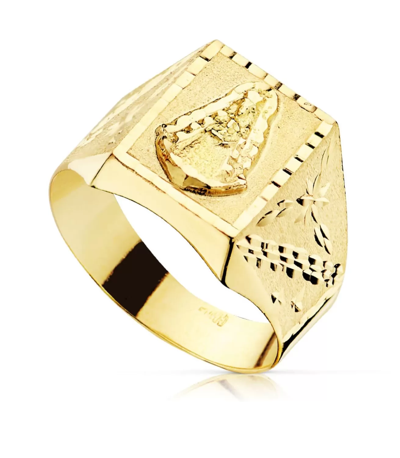 Sello Hombre Amarillo Oro 18K Virgen Del Rocio<Alda Joyeros Best