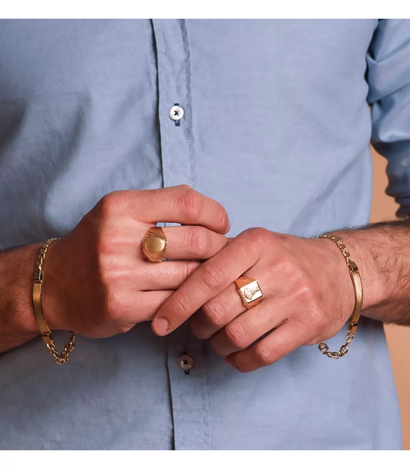 Sello Hombre Amarillo Oro 18K Virgen Del Rocio<Alda Joyeros Best