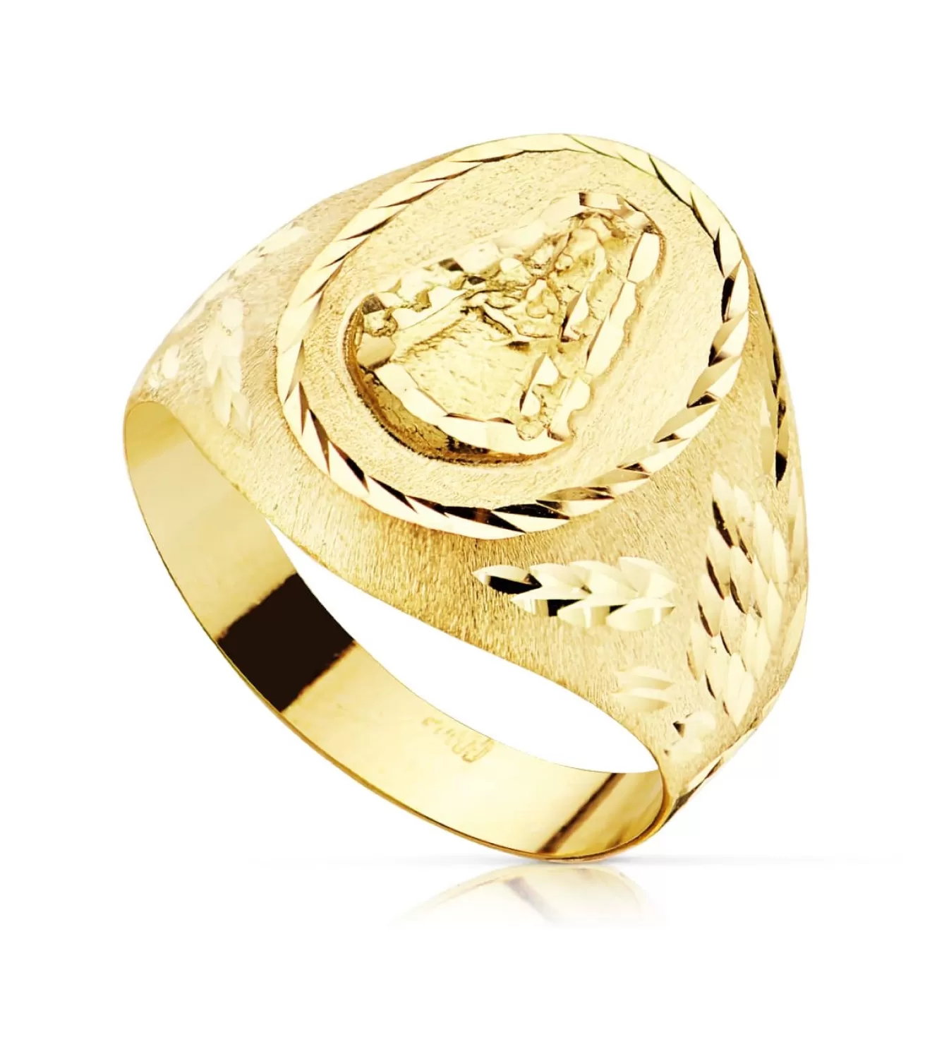 Sello Hombre Oro 18K Virgen Del Rocio Oval<Alda Joyeros Hot