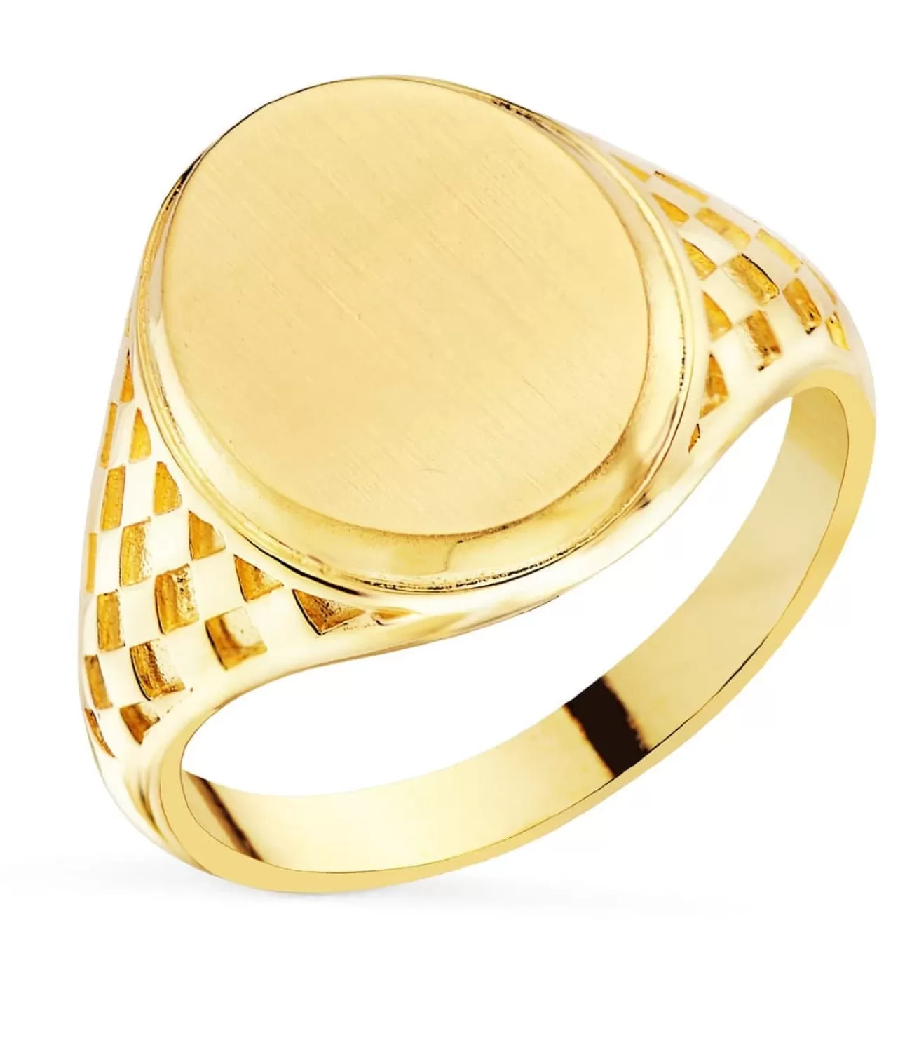 Sello Hombre Oro Amarillo 18K Rombos<Alda Joyeros Online