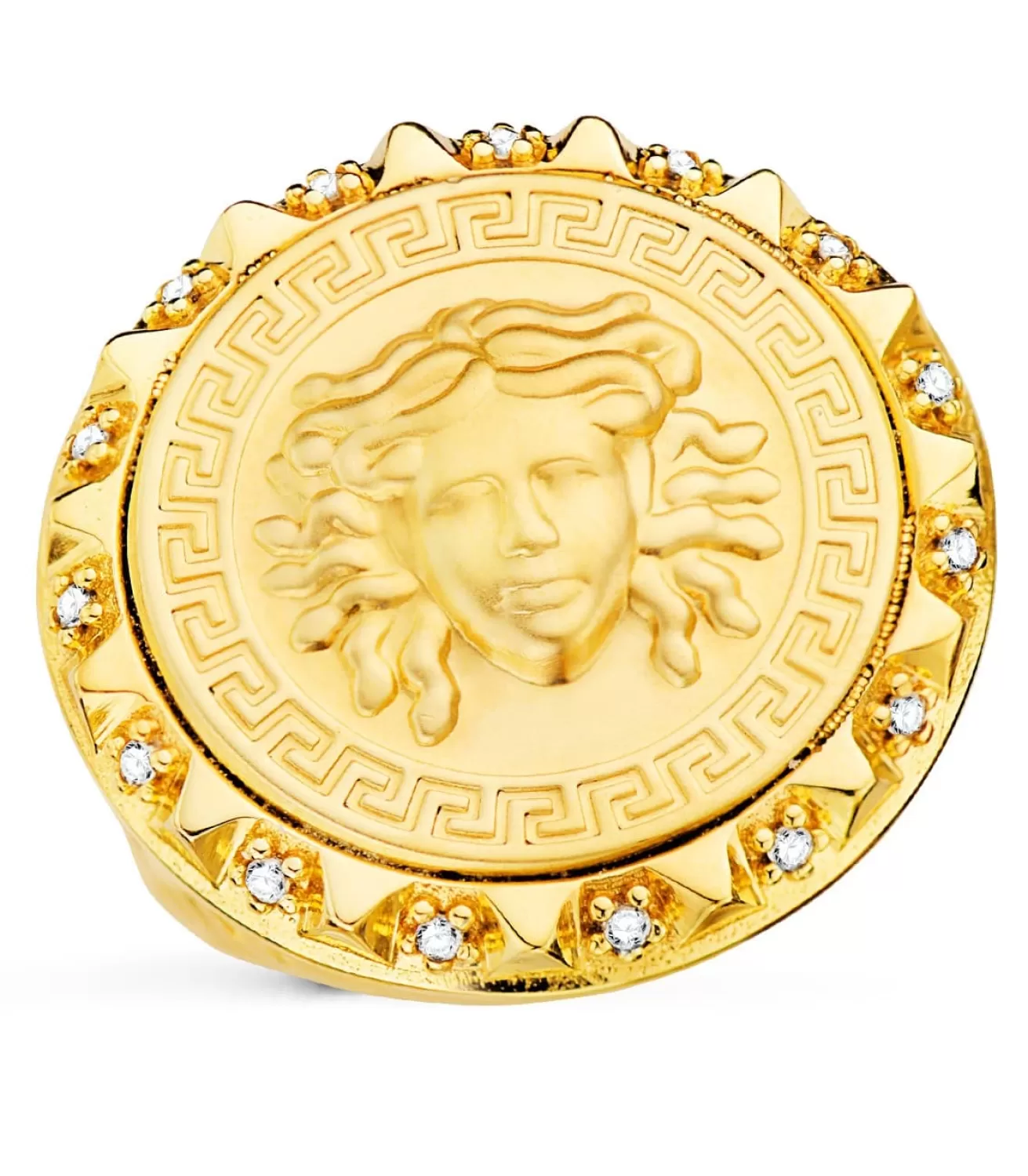 Sello Medalla Medusa Greca Oro Amarillo 18K<Alda Joyeros Discount