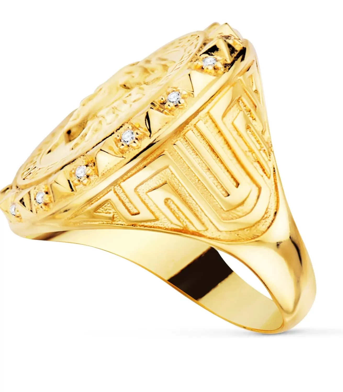 Sello Medalla Medusa Greca Oro Amarillo 18K<Alda Joyeros Discount