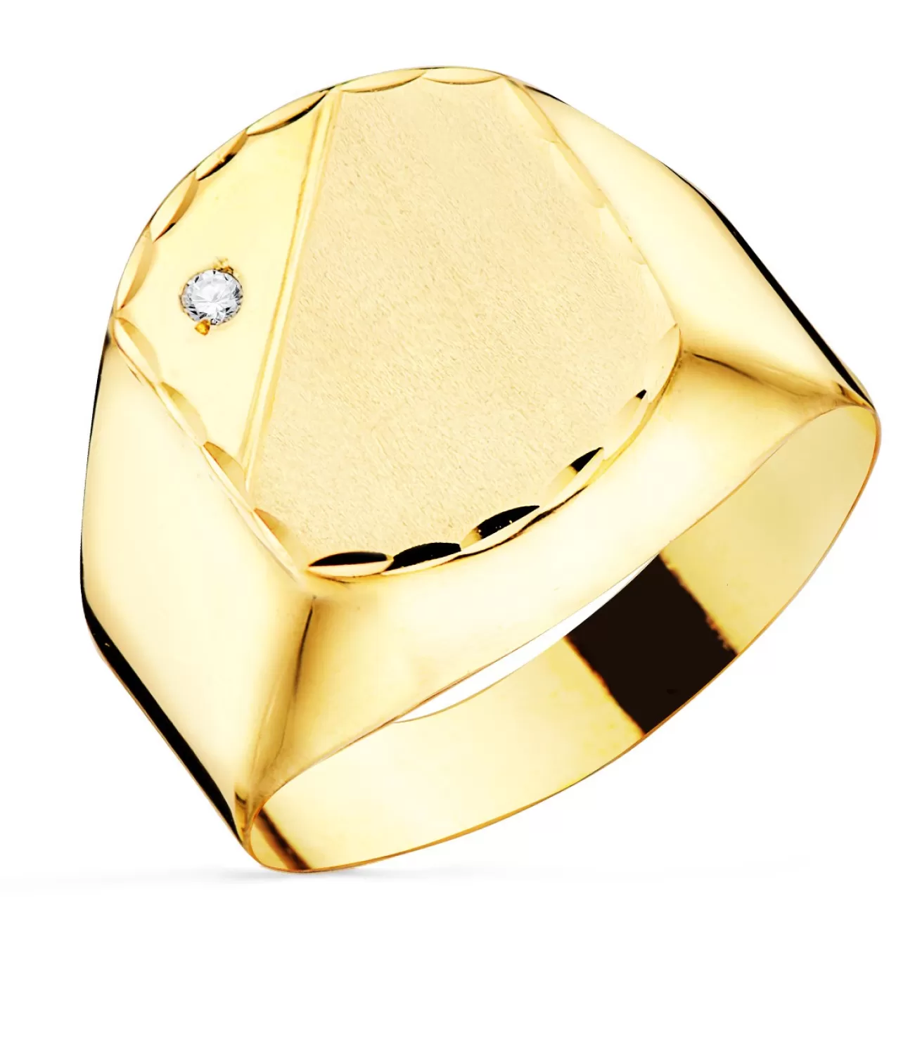 Sello Oro Hombre Alan 18K Circonita<Alda Joyeros Online