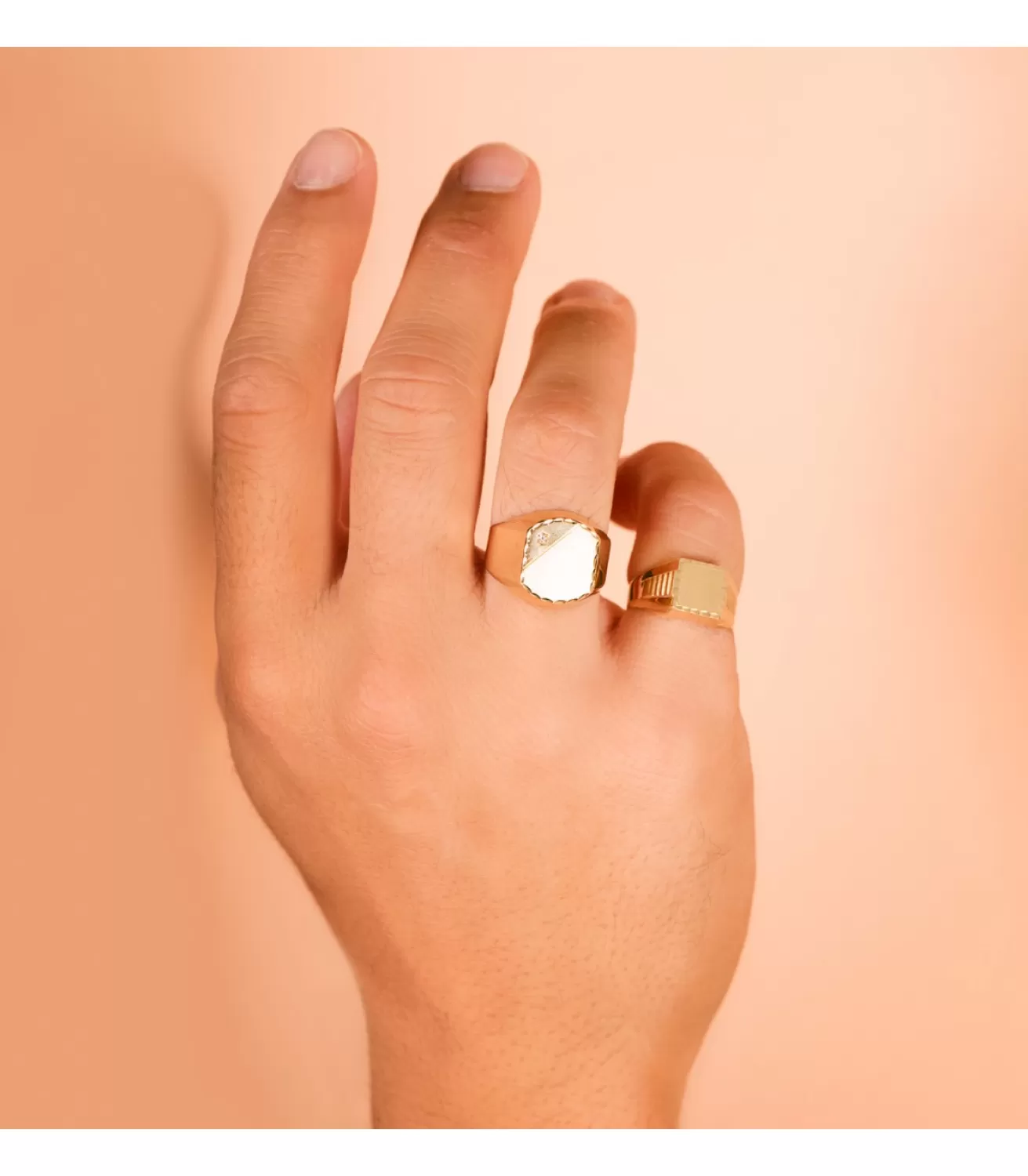 Sello Oro Hombre Alan 18K Circonita<Alda Joyeros Online